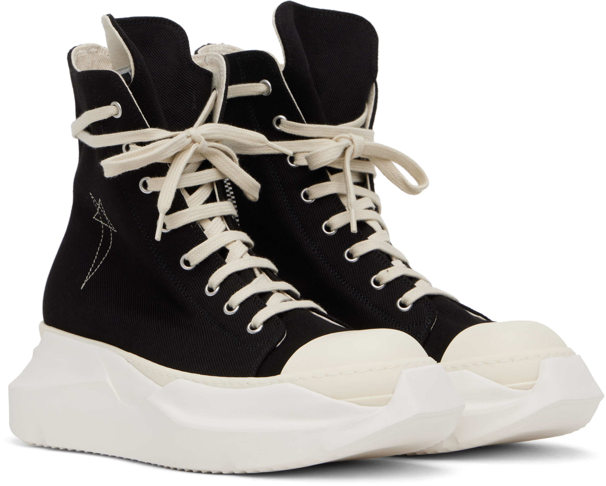 Shop Black Hollywood Jumbo Laces Abstract Sneakers on Sale at