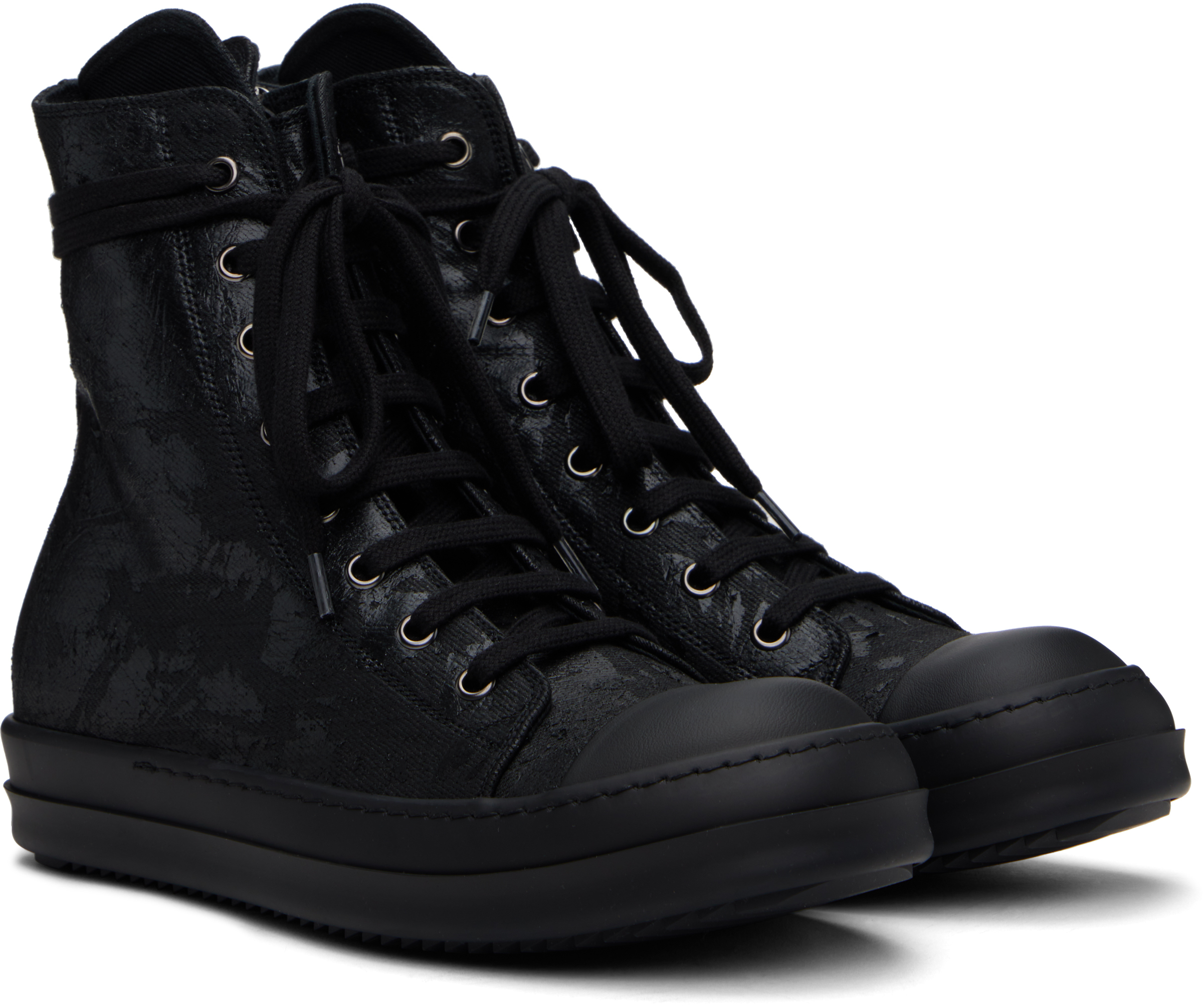 【関税込】Rick Owens Hollywood Sneaks InGold Megacrust Denim Rick Owens Black Hollywood Megacrust Denim Sneaks Sneakers