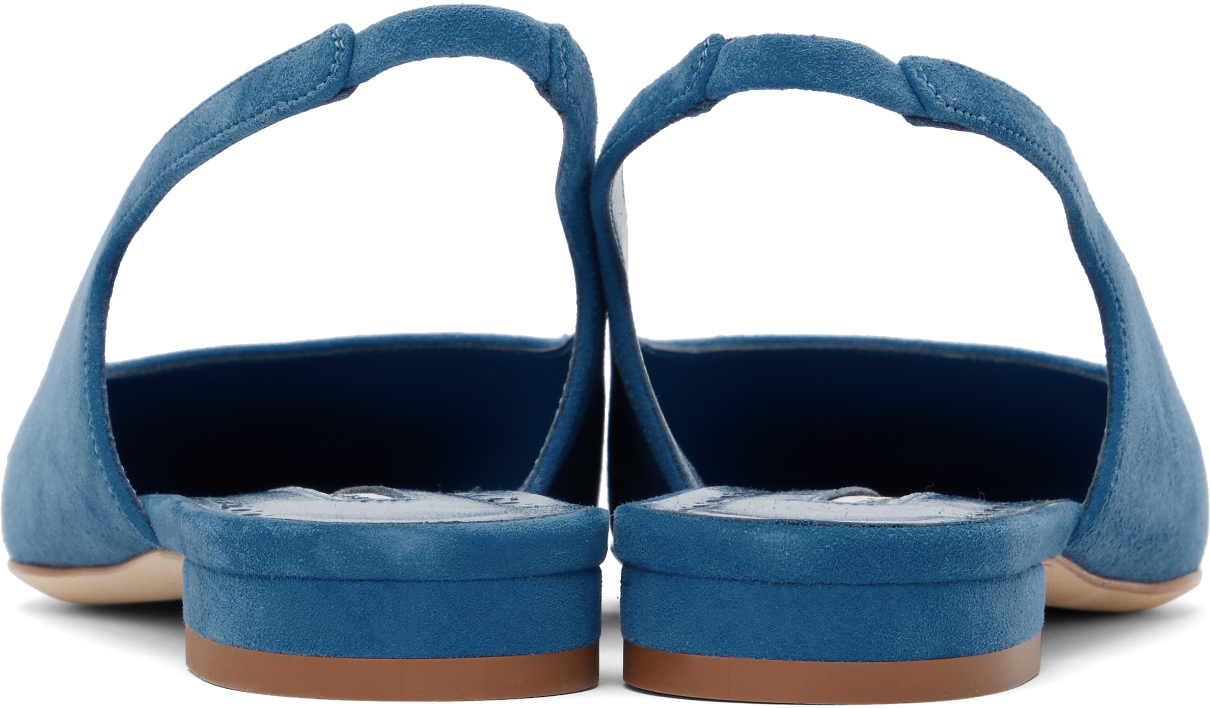 目を惹く☆ MANOLO BLAHNIK Sawra 10 suede slingback flats Sawra 10 suede slingback flats in orange - Manolo Blahnik