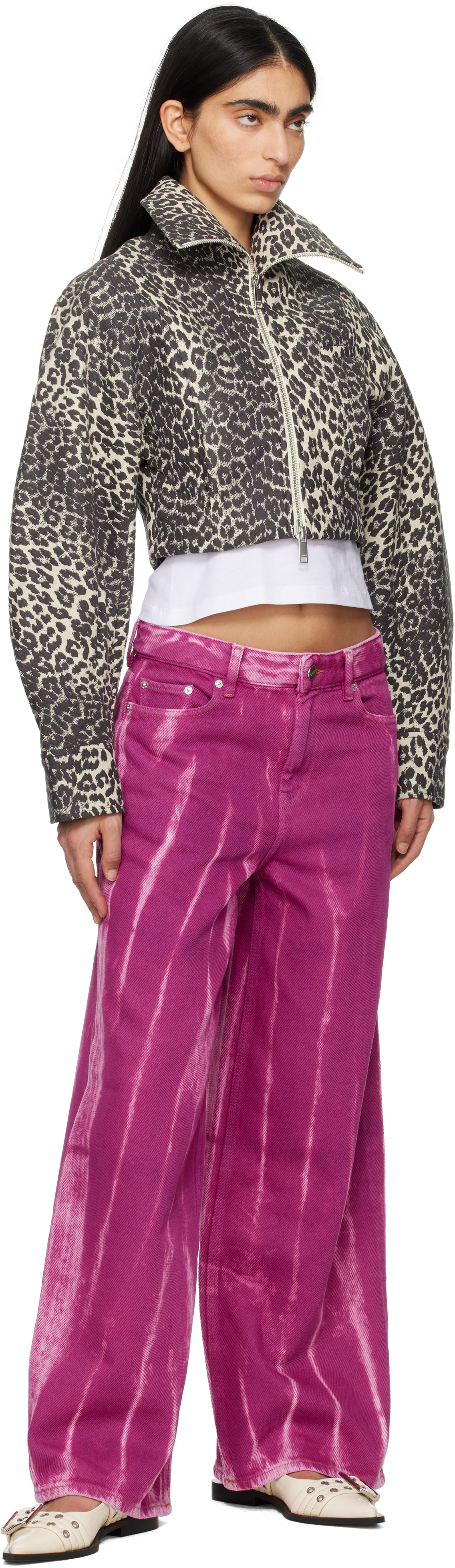 Ganni Purple Overdyed Heavy Denim Marri Jeans - Pants