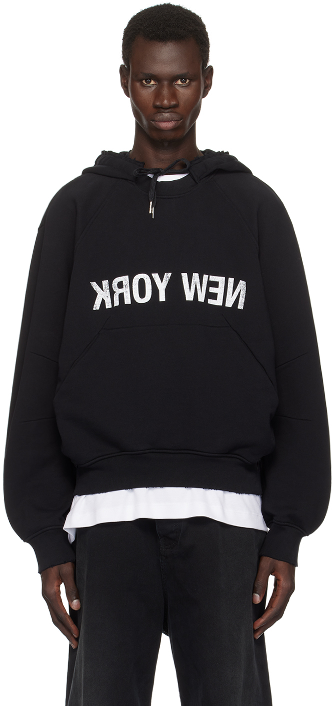 【関税込み】Helmut Lang ブラック New York フーディ Helmut Lang Black 'New York' Hoodie - Hoodies - BeyondStyle