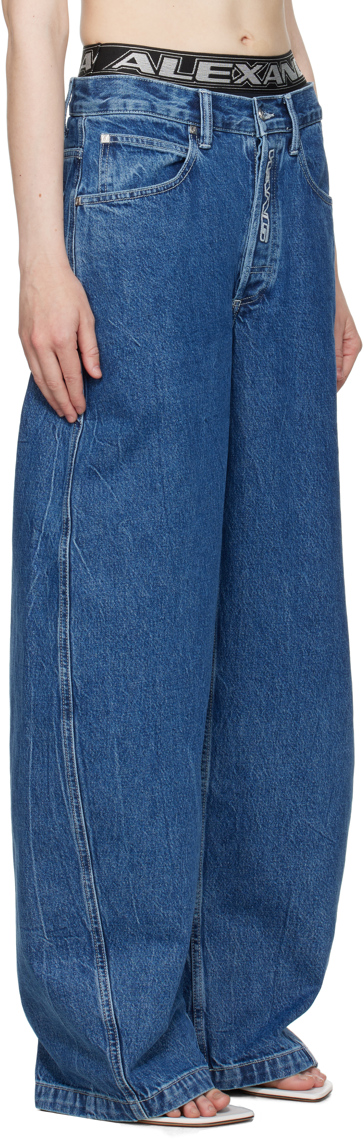 Alexander Wang ☆Wide Logo Elastic Prestyle Rounded ジーンズ Denim X Alexander Wang 'Logo Elastic Prestyle Rounded' Jeans