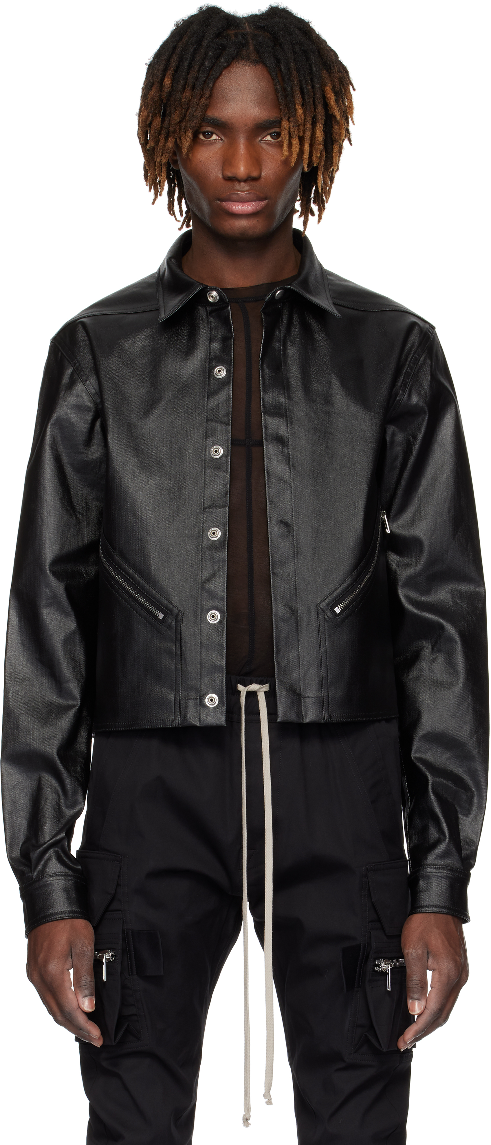 ジャケット・アウター Rick Owens Tour Alice Jacket 46 Shop Black Hollywood Tour Alice Denim Jacket on Sale at