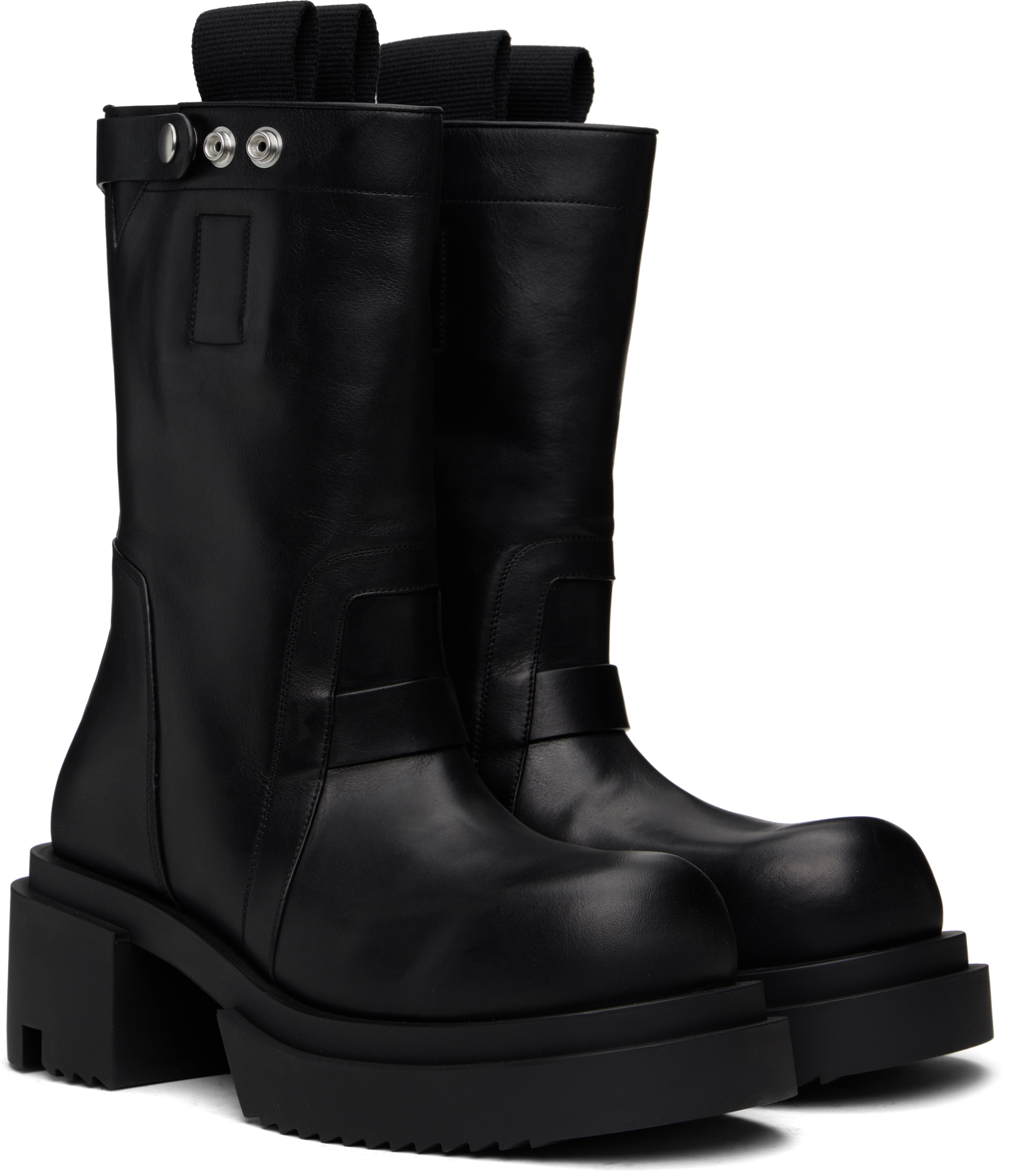 靴 Rick owens Pull on bogun boots Pull On leather knee-high boots in black - Rick Owens