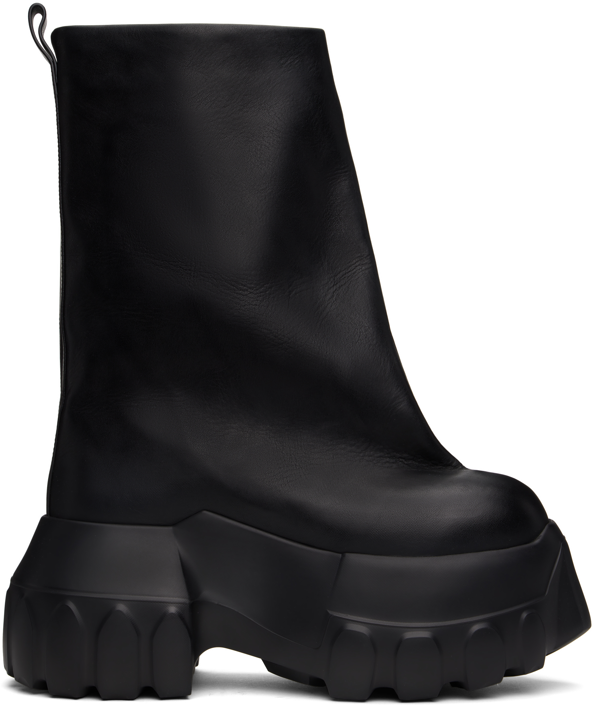 Black Hollywood Flared Mega Tractor Boots – On Sale Now with
