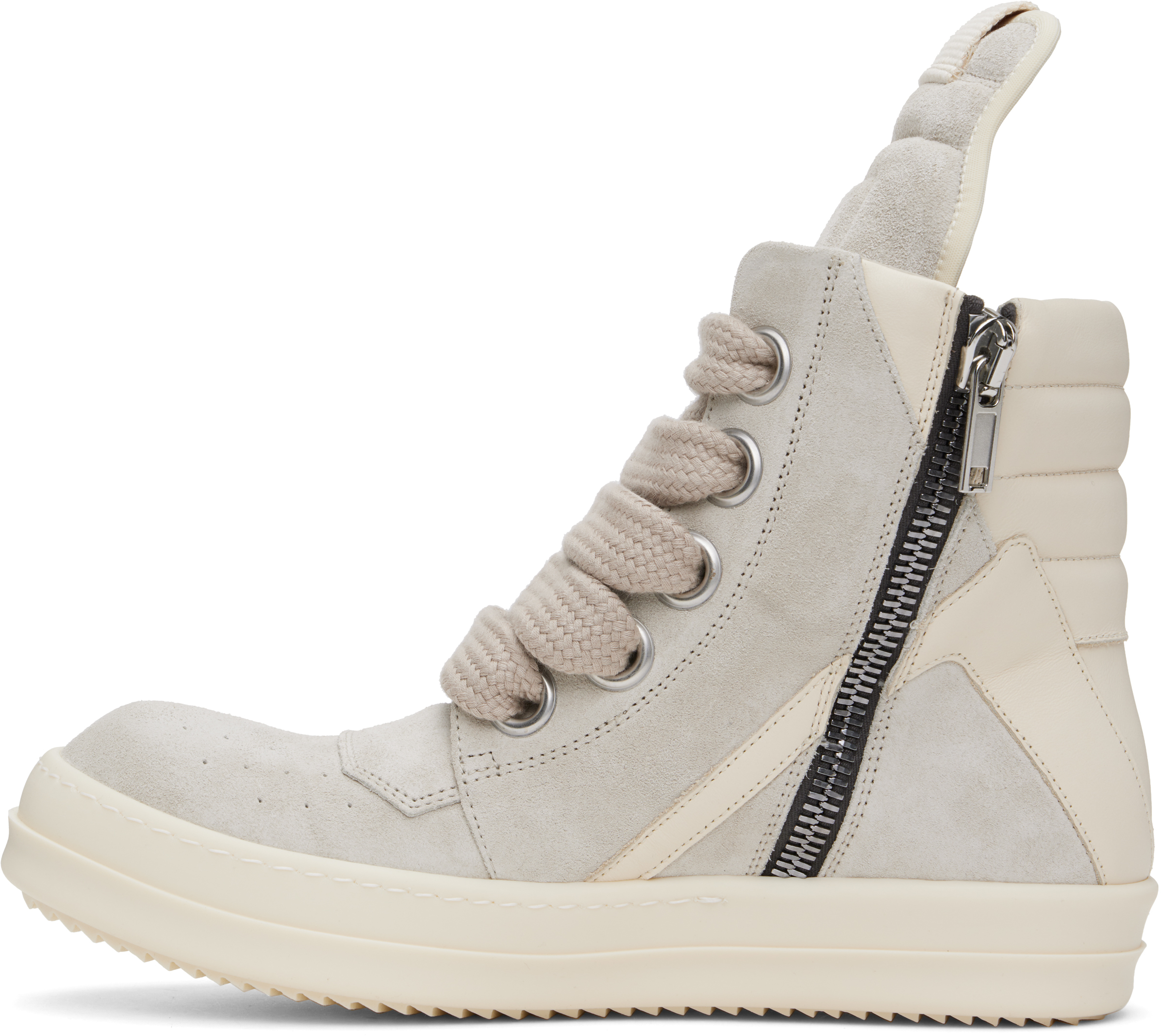 【Rick Owens】ブラック＆オフホワイト Hollywood Geobasket Black & Off-White Hollywood Geobasket Sneakers by Rick Owens