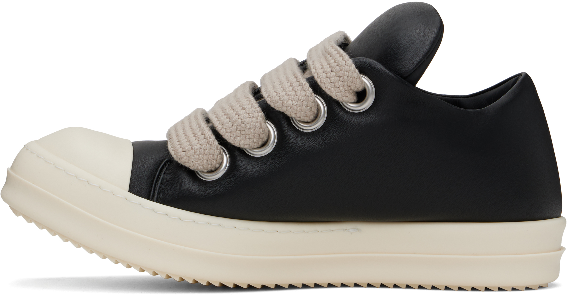 Rick Owens Black Hollywood Jumbolace Low Sneaks Sneakers