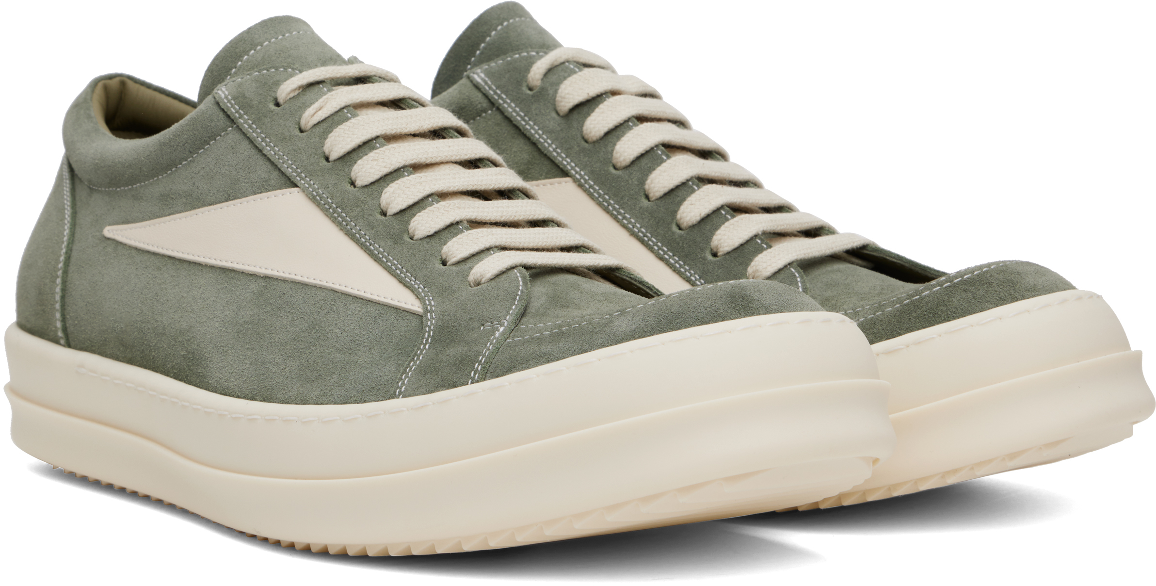 関税込【RICK OWENS 】グリーン Hollywood Vintage スニーカー Green Hollywood Vintage Sneakers by Rick Owens on Sale