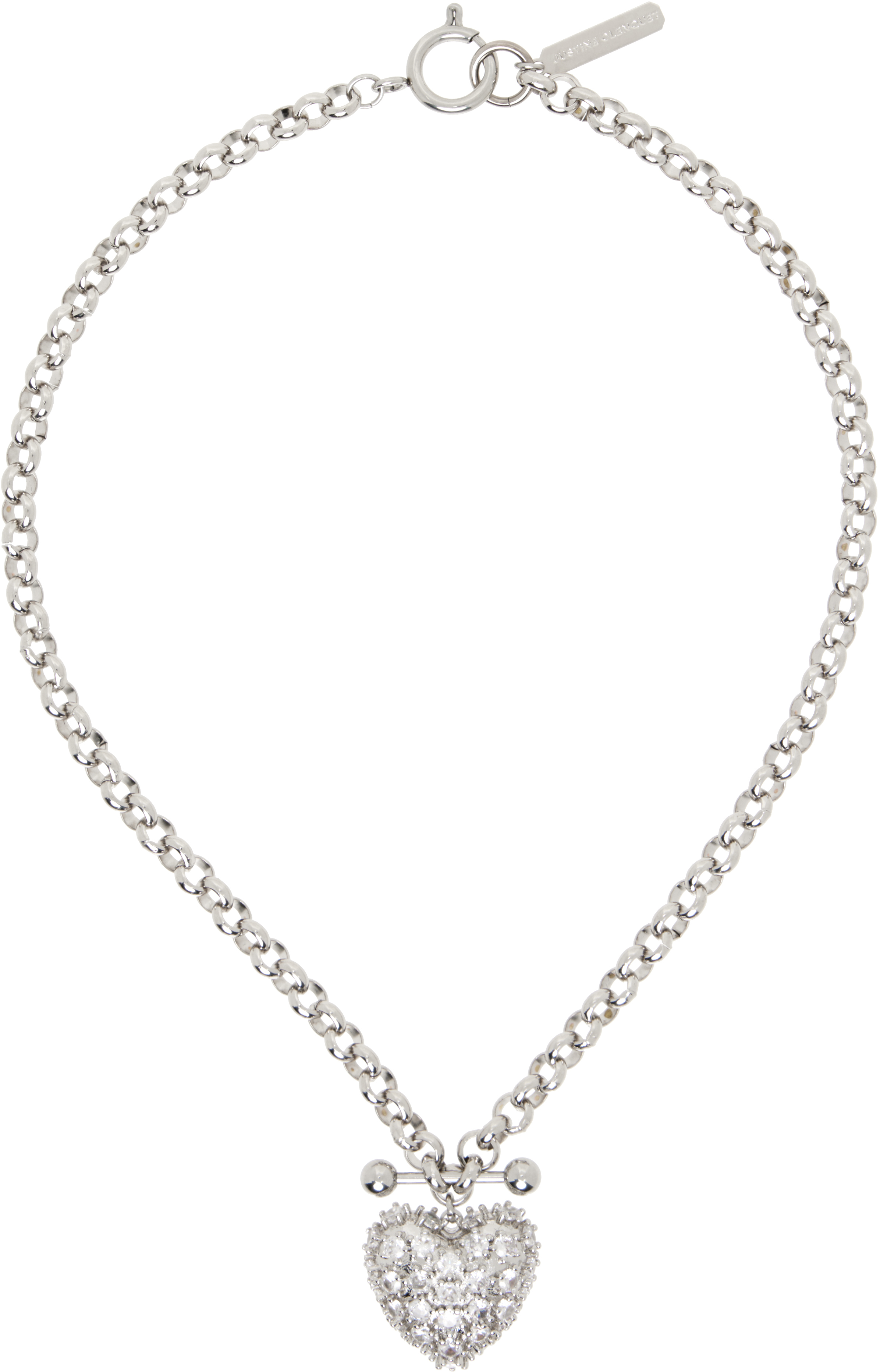 Shop Silver Heart Crystal Necklace on Sale at BeyondStyle