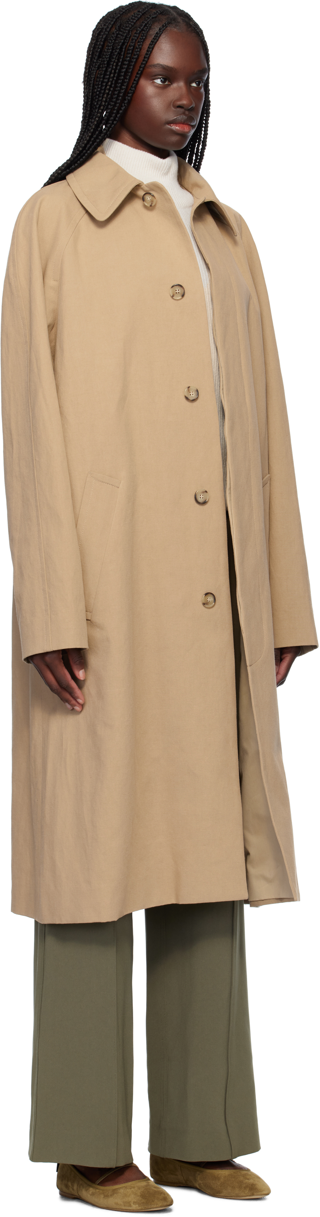 【epa 】parisien coat beige/check M epa 】parisien coat beige/check M（Beige Trench Coat with