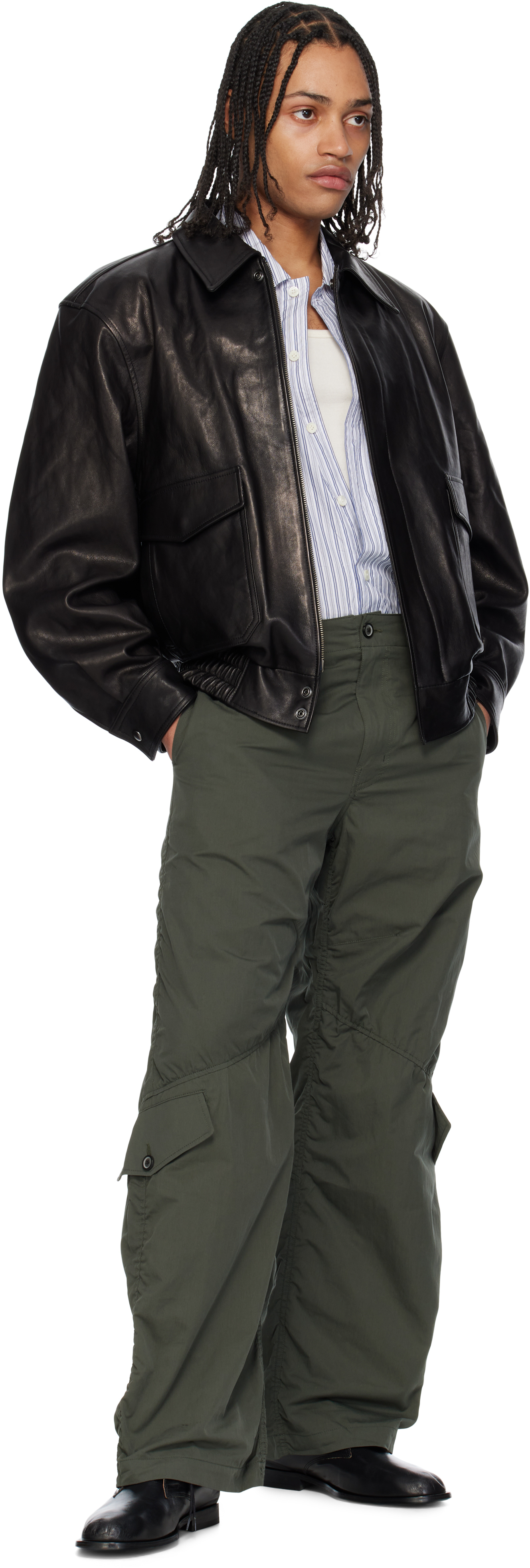 Shop Black Vegetable A-2 Leather Jacket on Sale at BeyondStyle