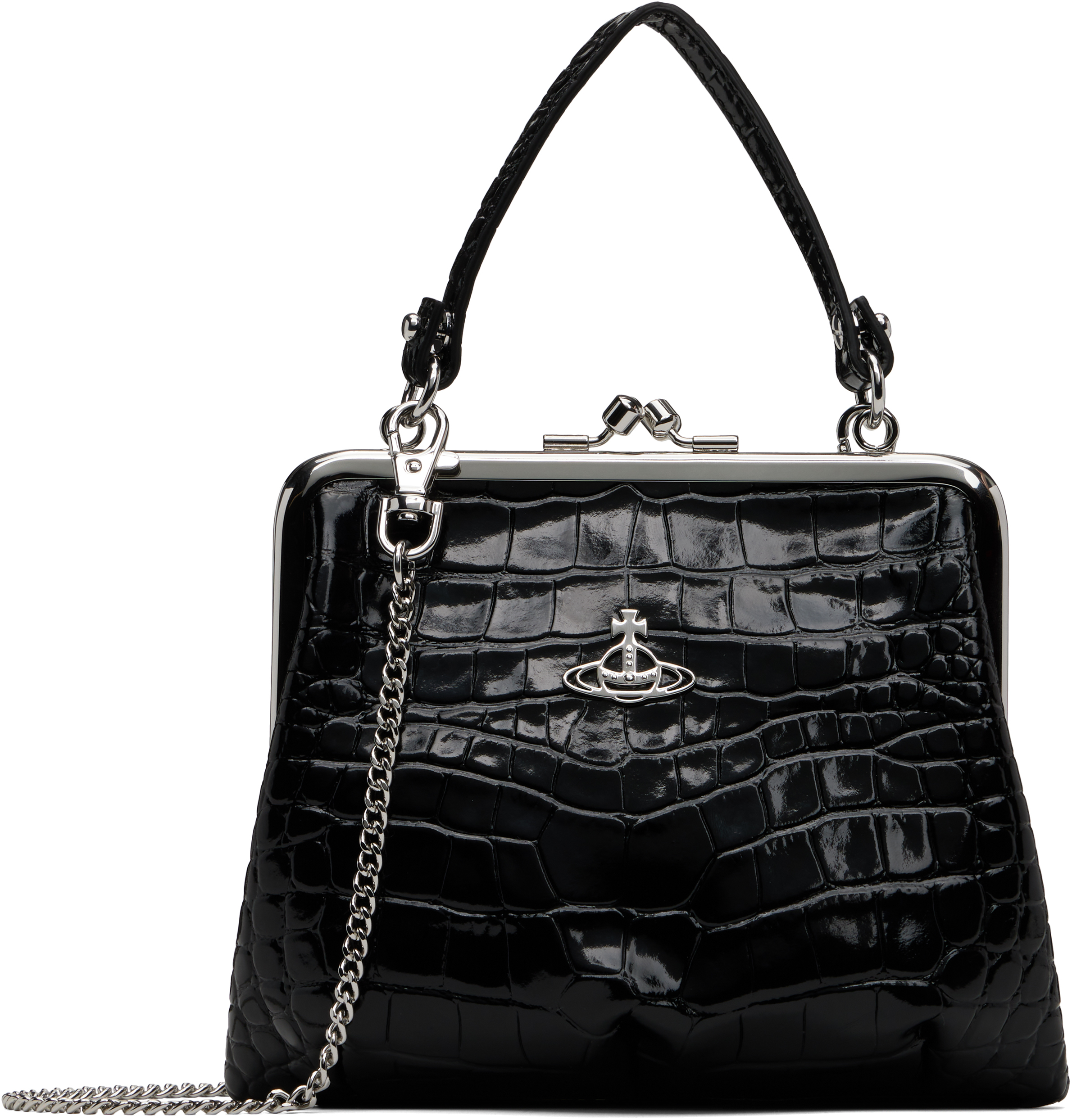 ★Vivienne Westwood★ Granny Frame Pulse Tote Bag Black 4B01 Vivienne Westwood Black Granny Frame Bag - Tote Bags