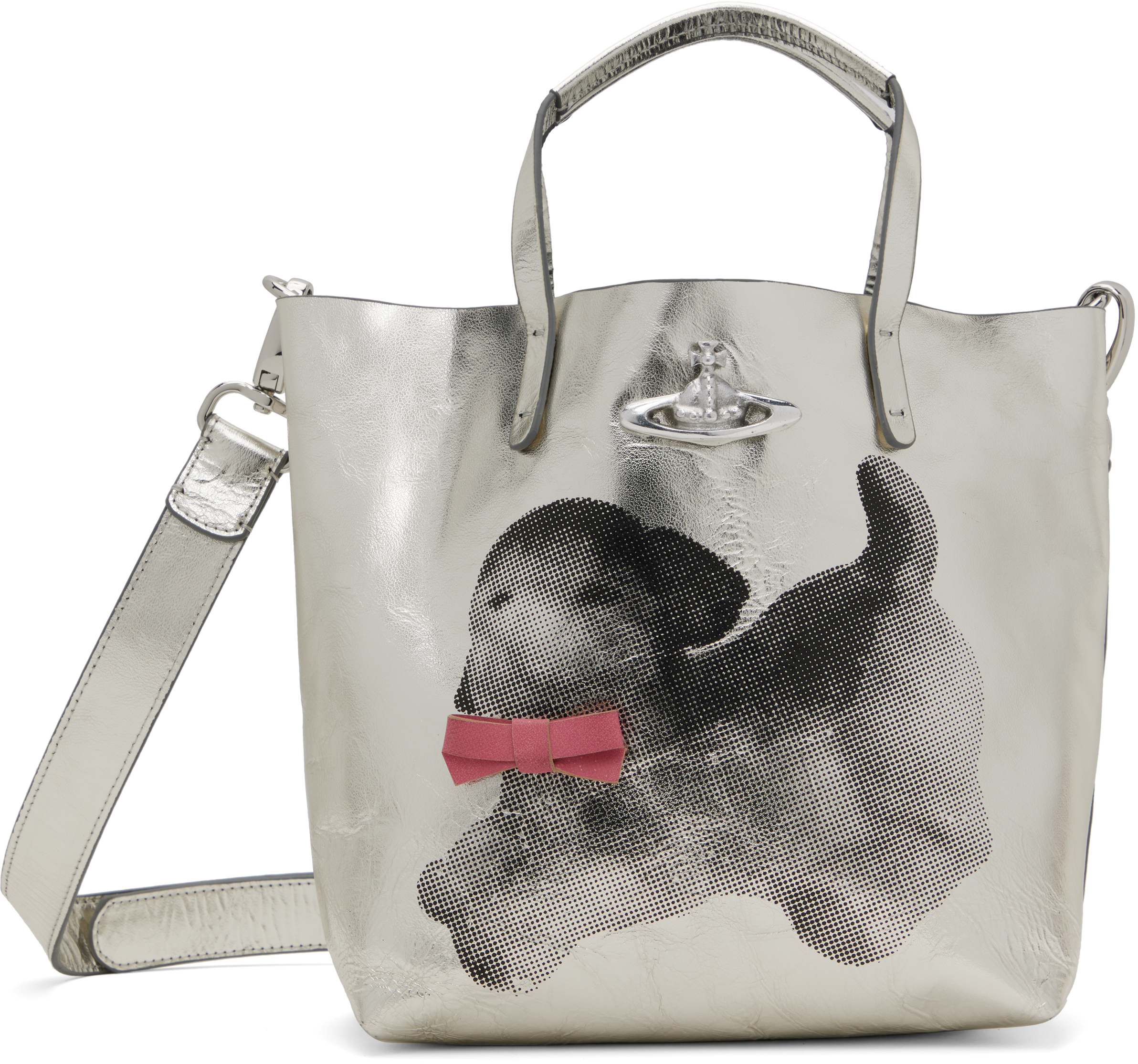 ■Vivienne Westwood■ True Frame Pulse Tote Bag Silver 4B010 □Vivienne Westwood□ True Frame Pulse Tote Bag Silver 4B010