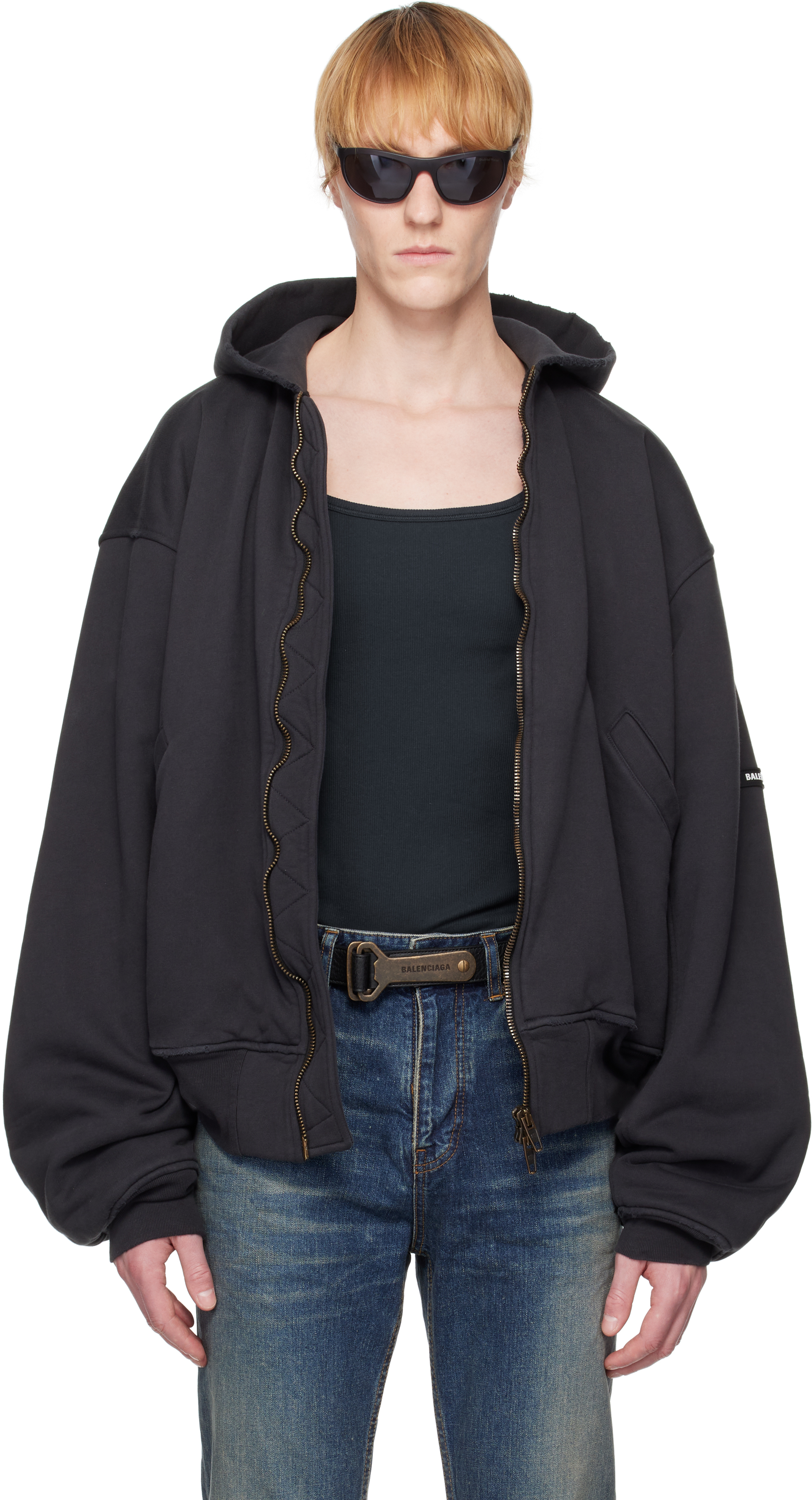Shop Black Hooded Bomber Jacket on Sale at BeyondStyle – Get 11