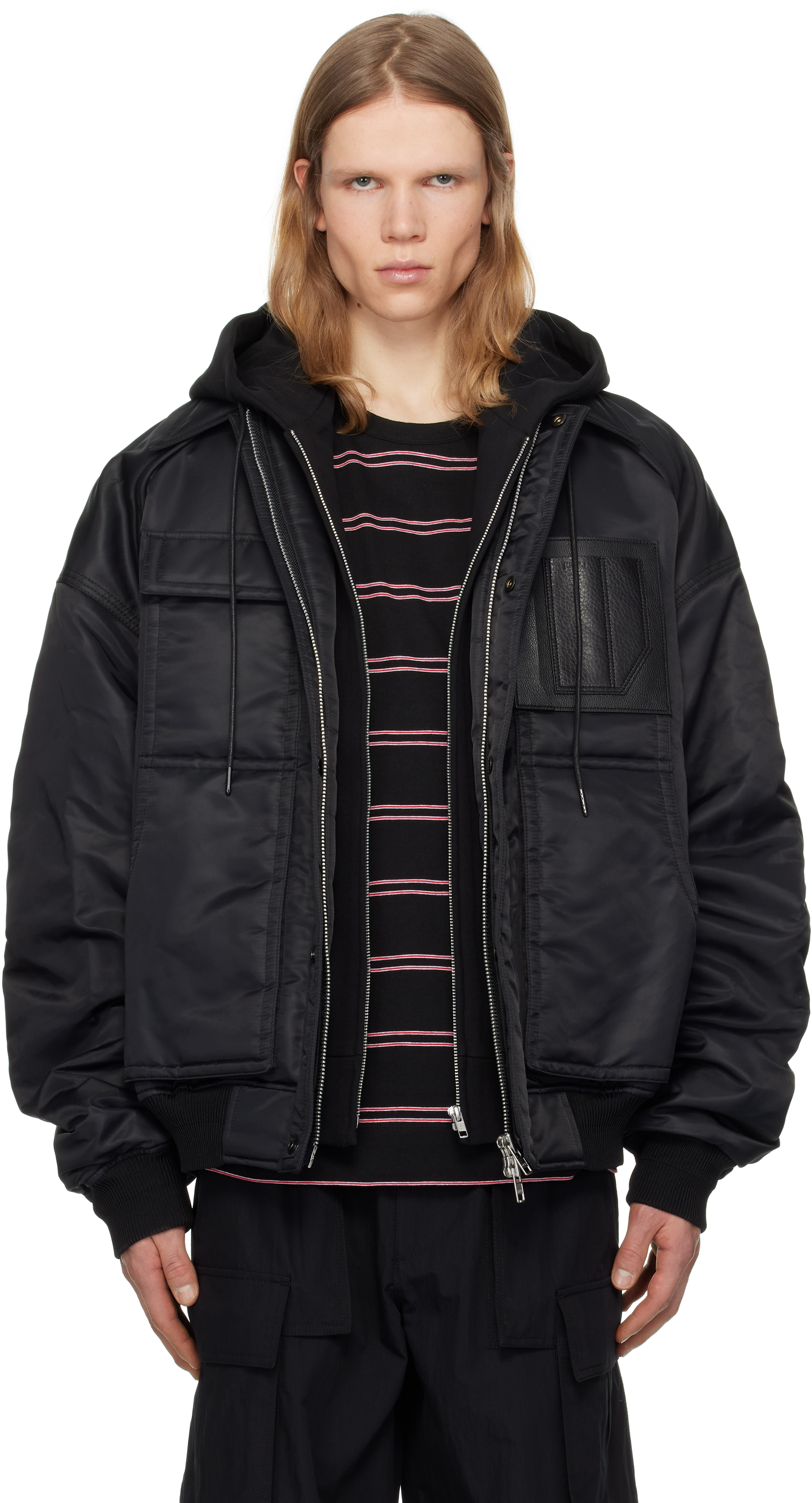 Juun.J Black MA-1 Work Bomber Jacket - Jackets - Free