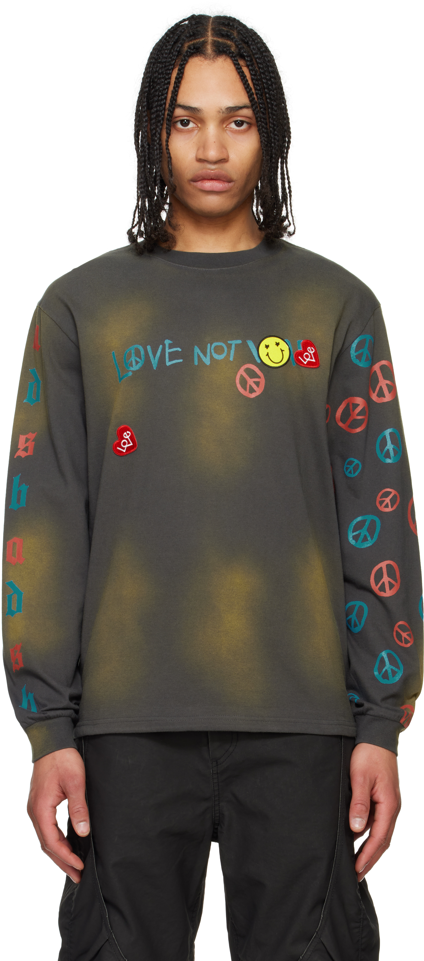 【Andersson Bell】 UNISEX LOVE LS T-SHIRTS White & Pink Love L/S T-shirt by Andersson Bell on Sale