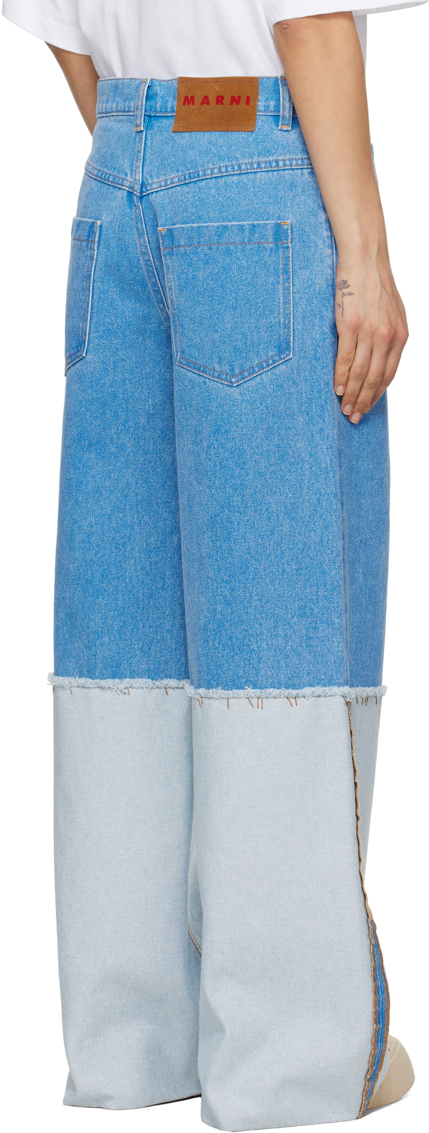 【size28】MARNI マルニ WIDE FLARE DENIM Marni Floral Patch Flared Jeans | Saks Fifth Avenue