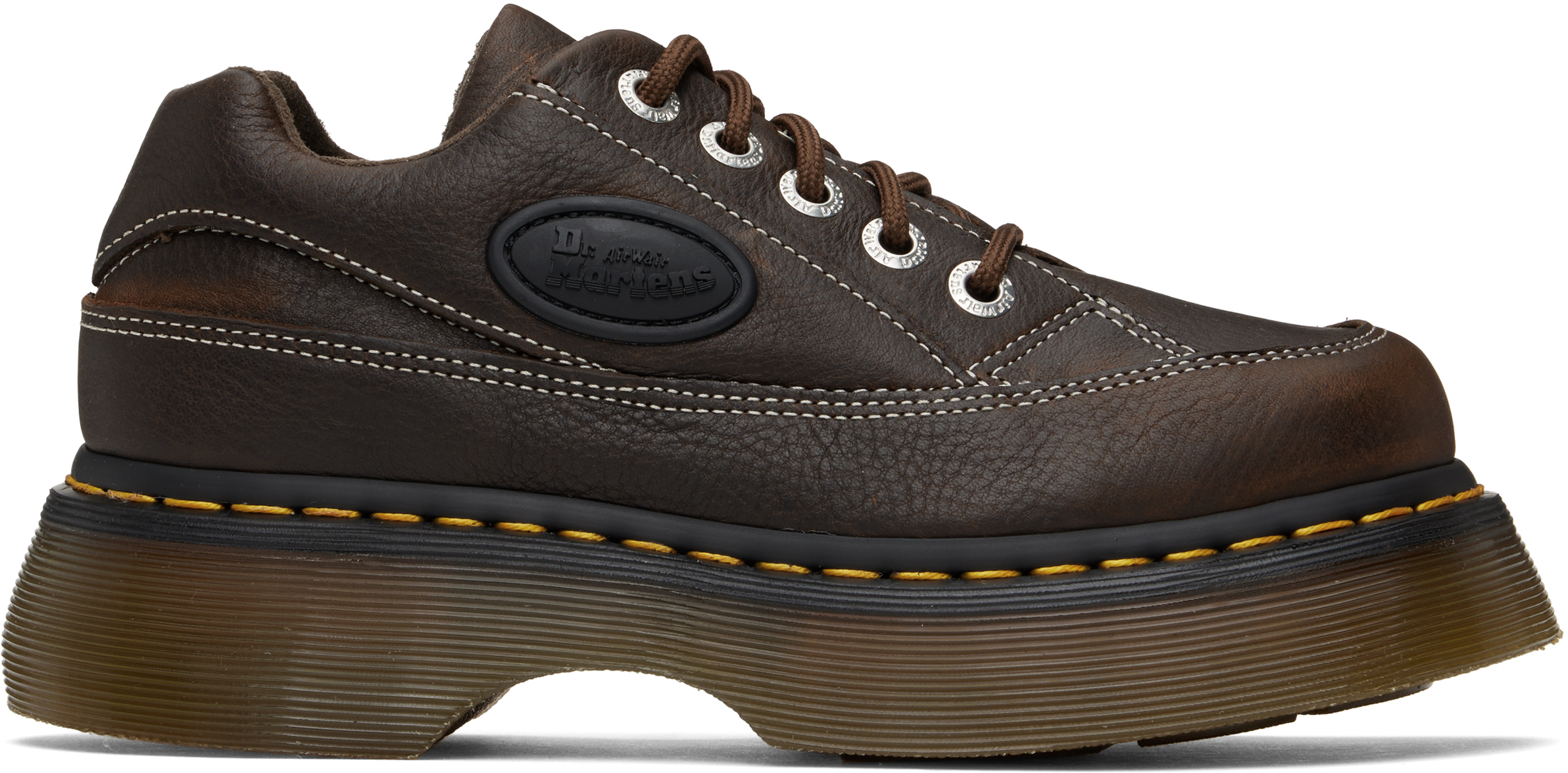 Shop Brown Buzz 5-Eye Grizzly Leather Derbys on Sale at