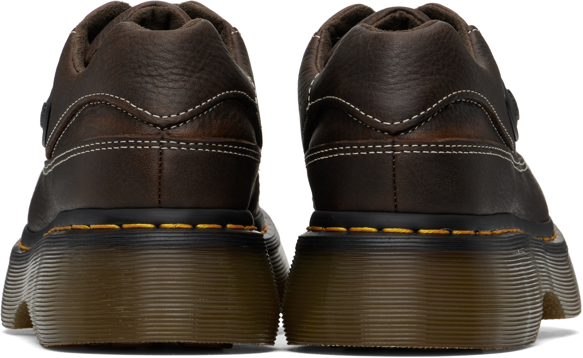趣味+実用 DERREN BROWN THE SPECIALS Dr. Martens Brown Buzz 5-Eye Grizzly Leather Derbys - Shoes