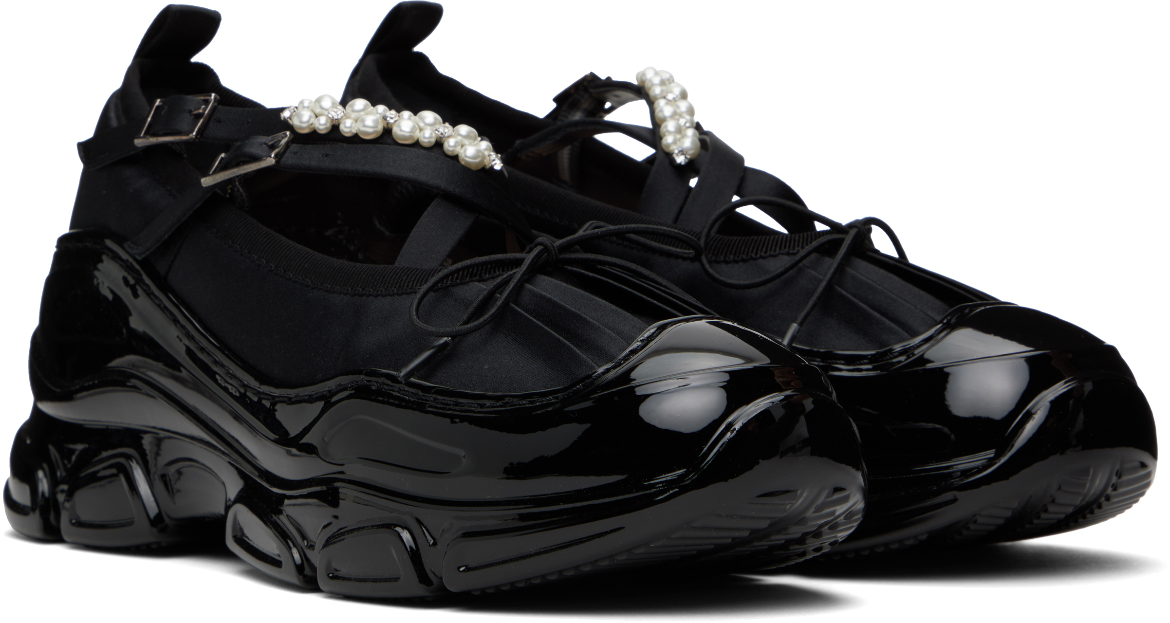Crocs Simone Rocha Platform Sneakers Flatform Ballerina Black