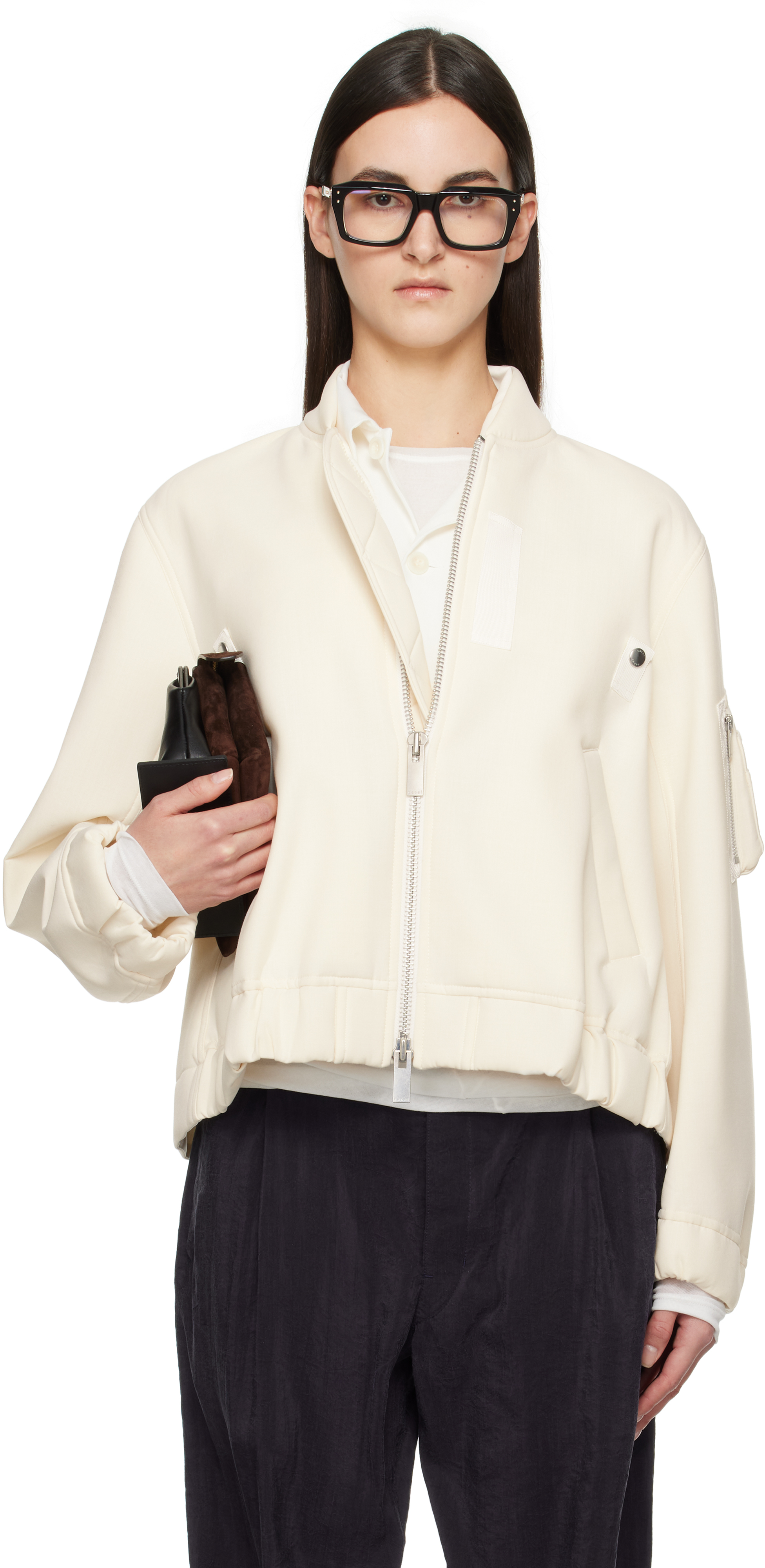 Shop Off-White Suiting Bonding Bomber Jacket on Sale at