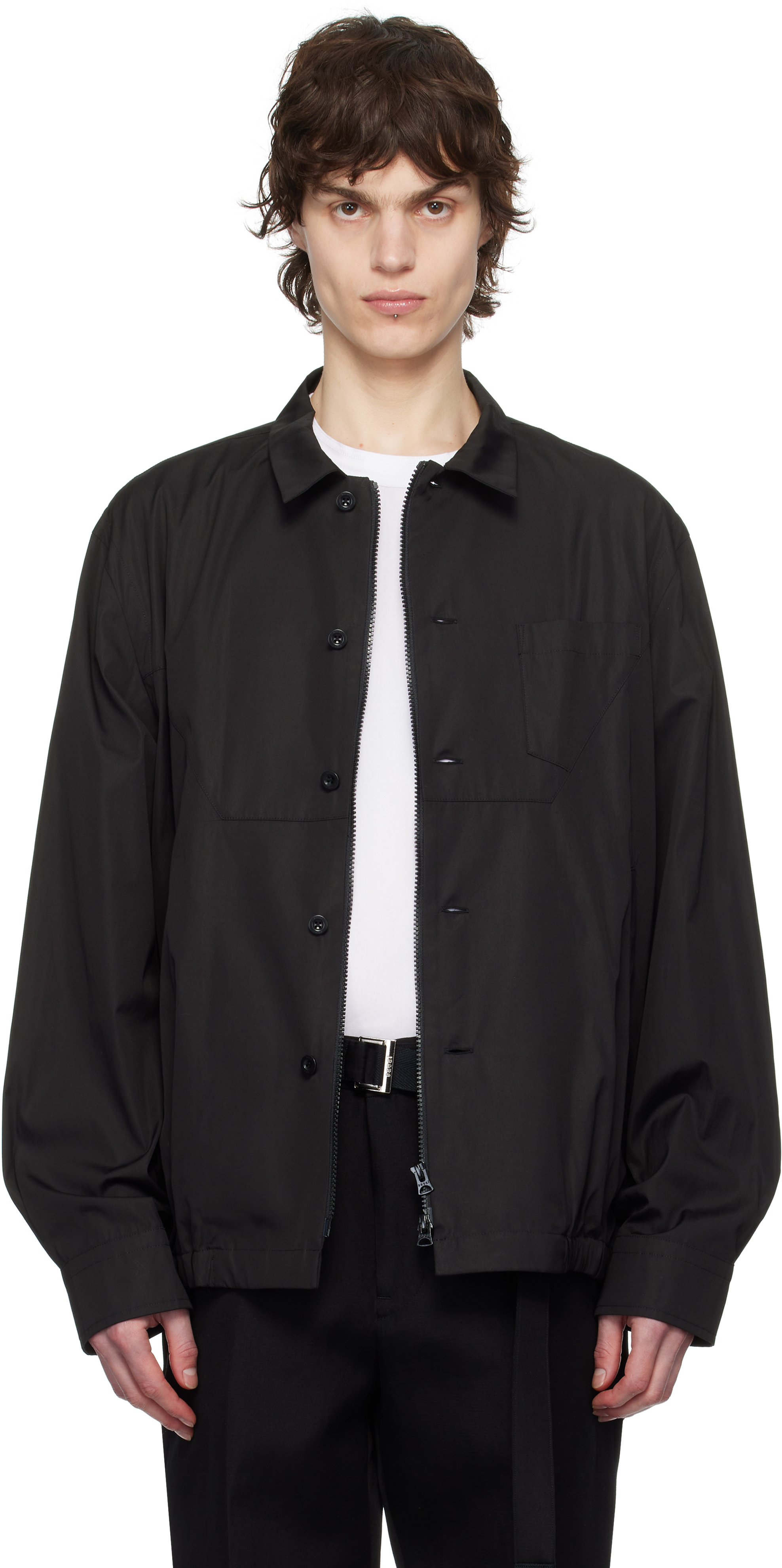 sacai Cotton Poplin Blouson \黒　サイズ1 Black Cotton Poplin Jacket – On Sale Now with Up to 67% Off