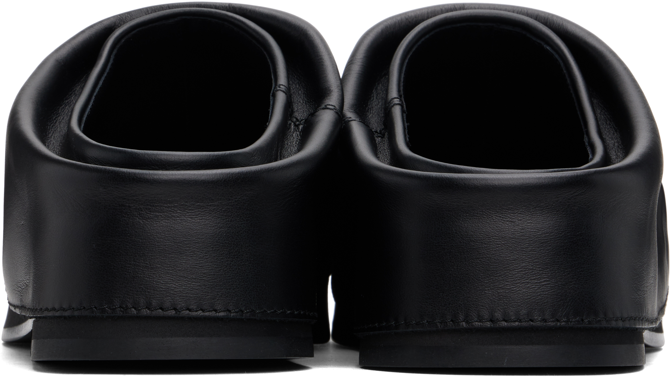 サンダル・ミュール THE ATTICO Black Leather Mini Robin Slippers The Attico Black Mini Robin Sabot Slip-on Loafers - Shoes