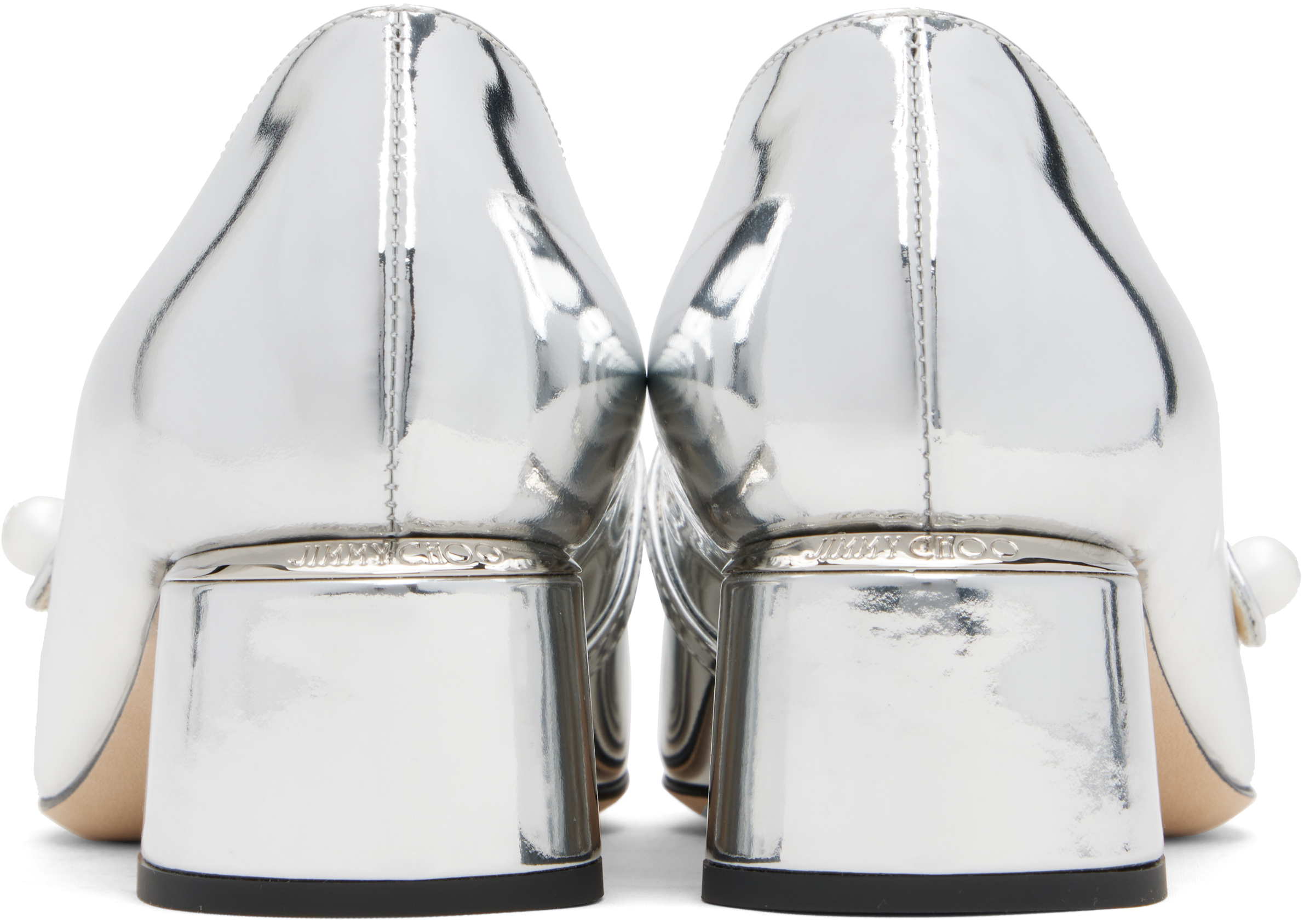 JIMMY CHOO シルバー ハイヒール Shop Silver Elisa 45 Heels on Sale at BeyondStyle – Get 54% Off