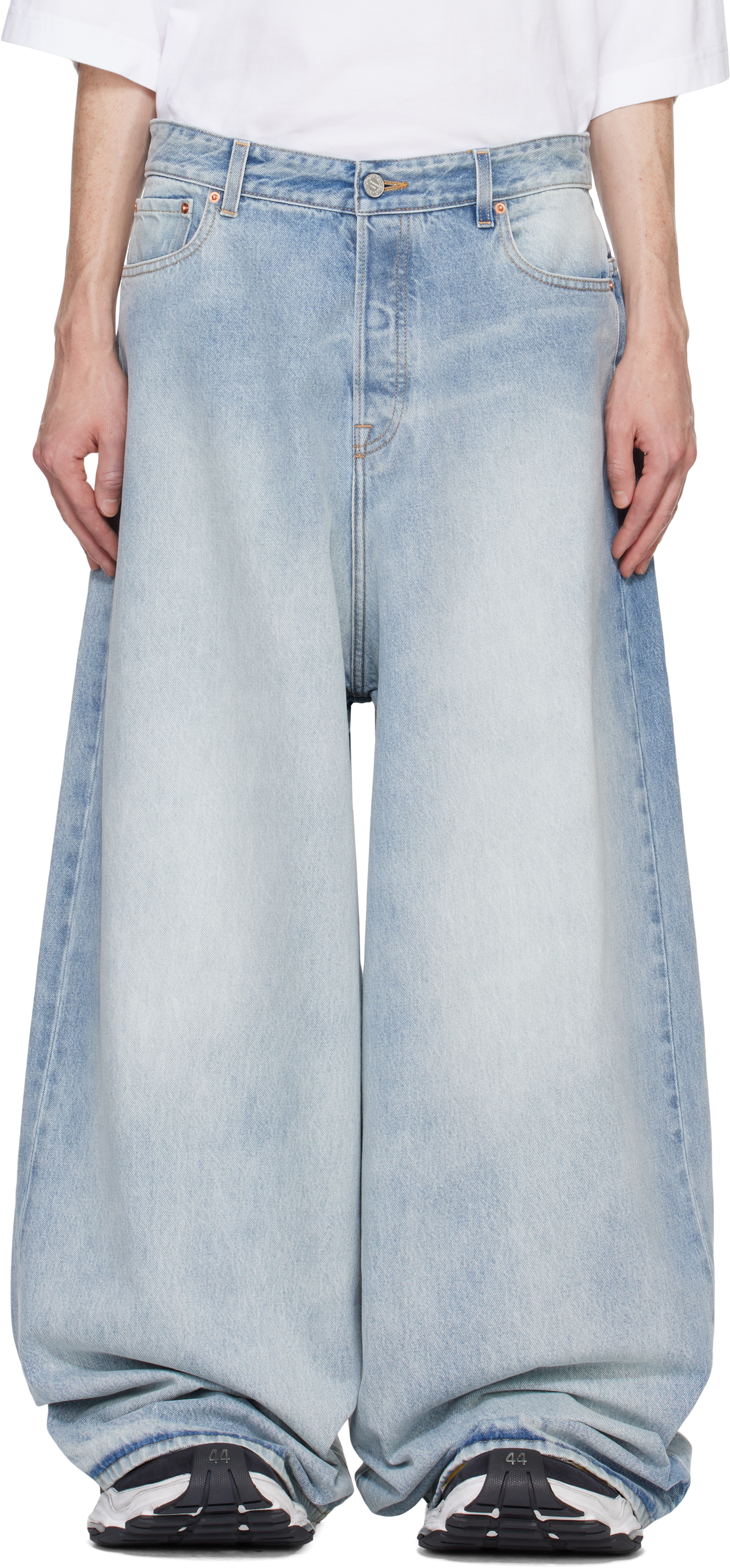 デニム・ジーパン VETEMENTS Baggy jeans Blue UA66PA540N Vetements Blue Oversized Baggy Jeans - Pants - Free Shipping