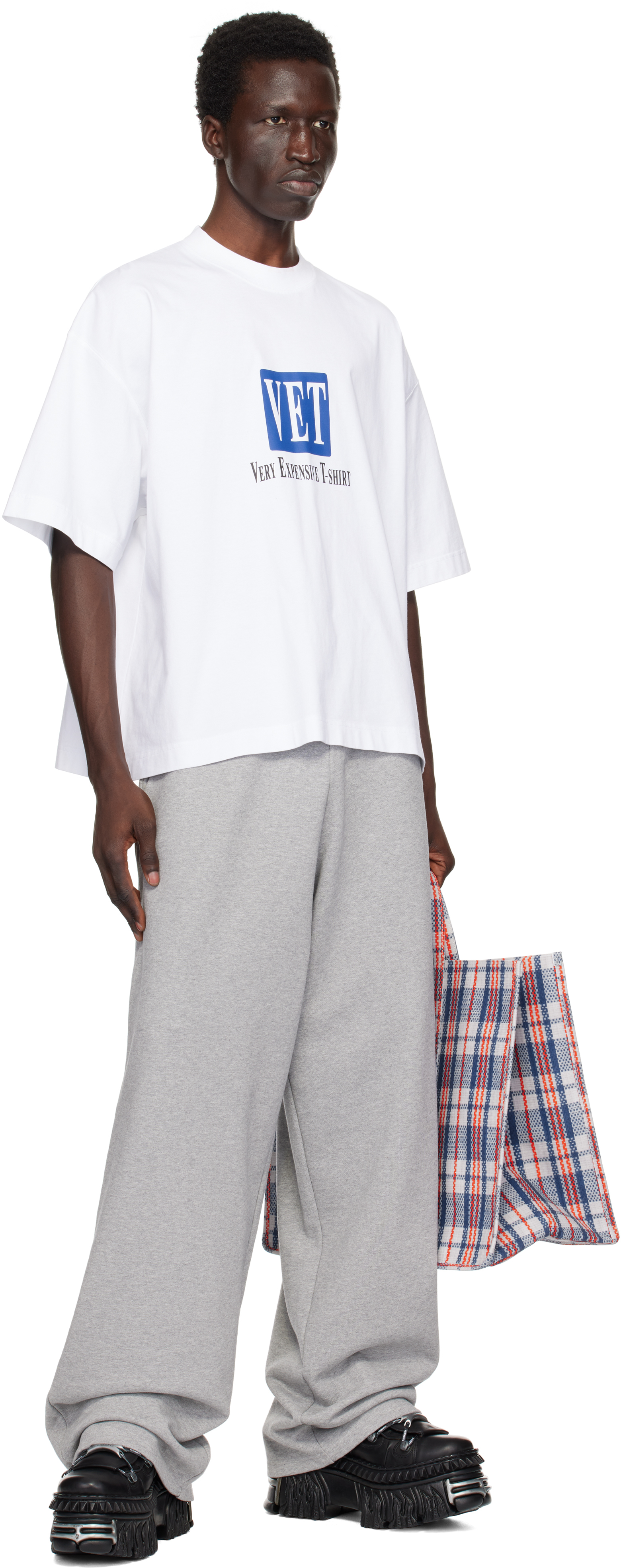 Vetements Gray Embroidered Logo Sweatpants - Joggers