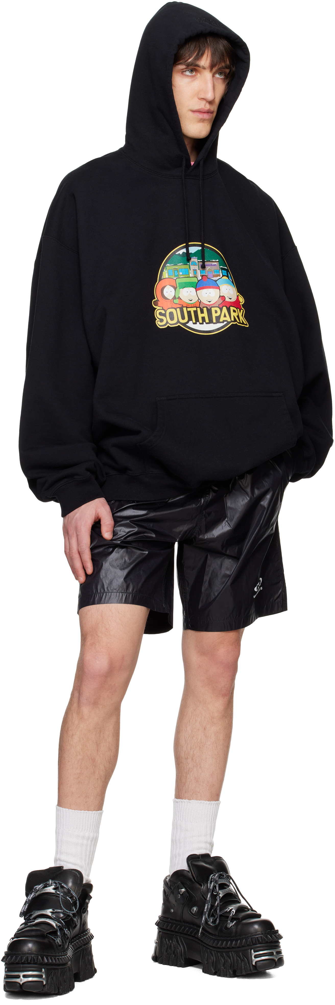 VETEMENTS South Park プルオーバーフーディ ブラック Shop Black 'South Park' Oversized Hoodie on Sale at
