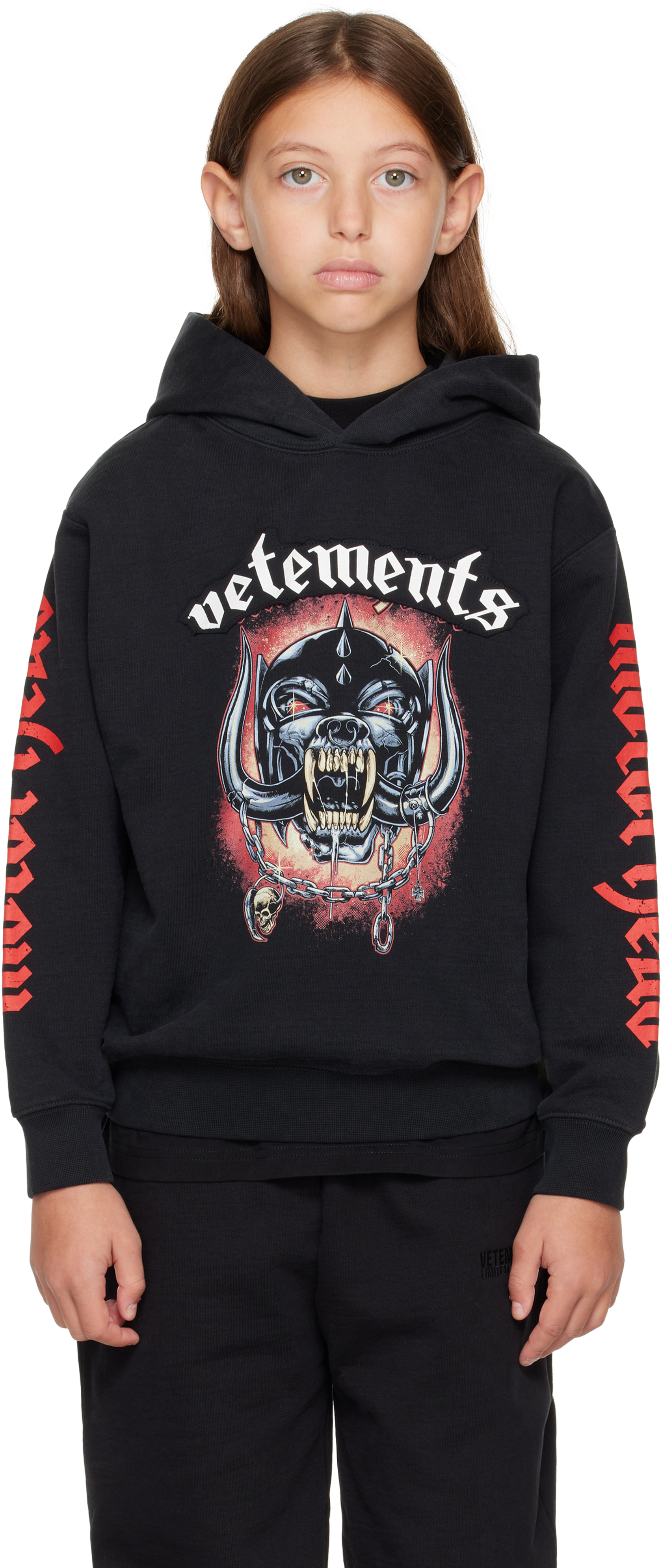 トップス VETEMENTS 24SS Motorhead Patch Hoodie Vetements Men's Motorhead Patched Hoody in Black Vetements
