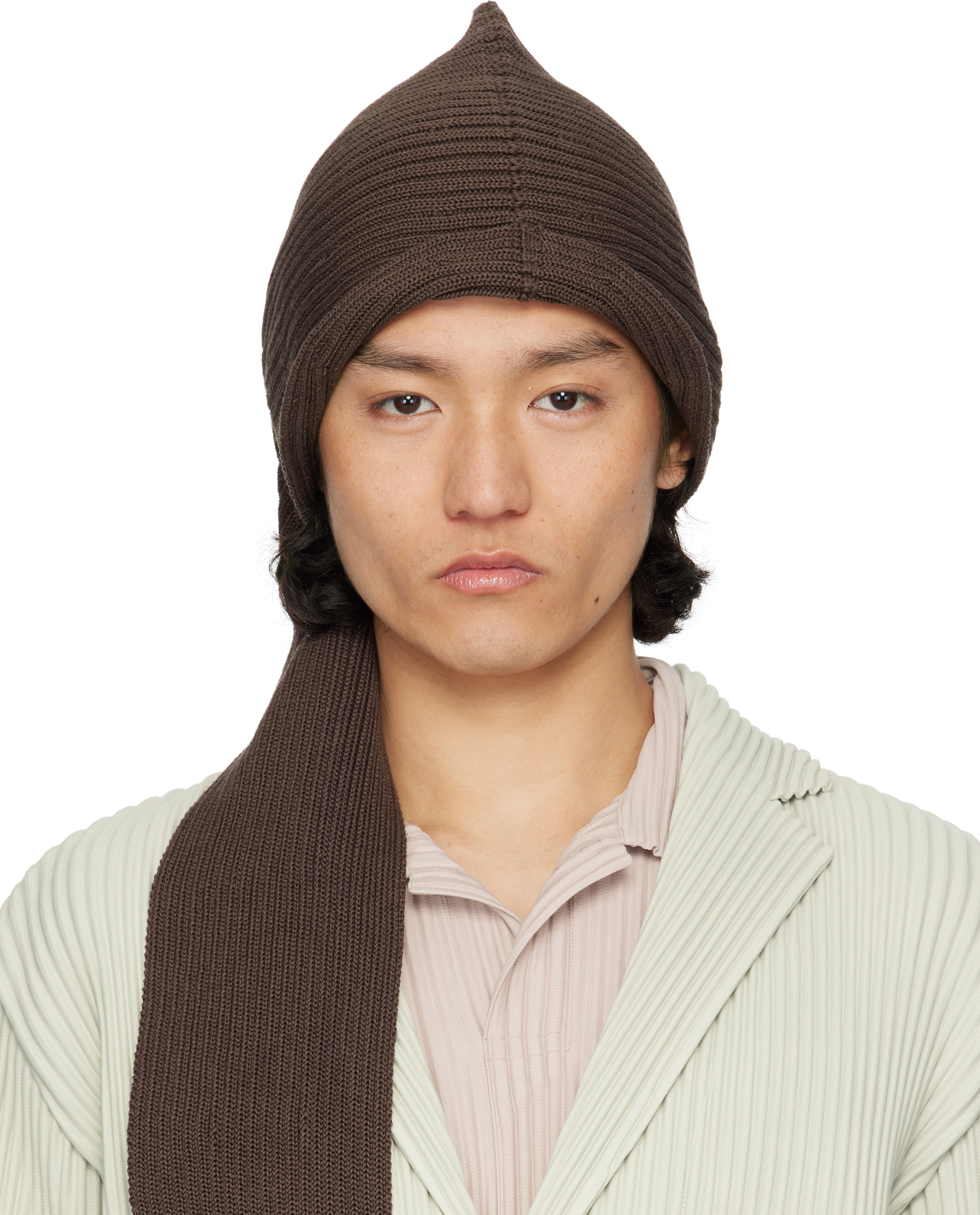 BEANIE SCARF HOMME PLISSÉ ISSEY MIYAKE HOMME PLISSÉ ISSEY MIYAKE Khaki Beanie Scarf Homme Plisse