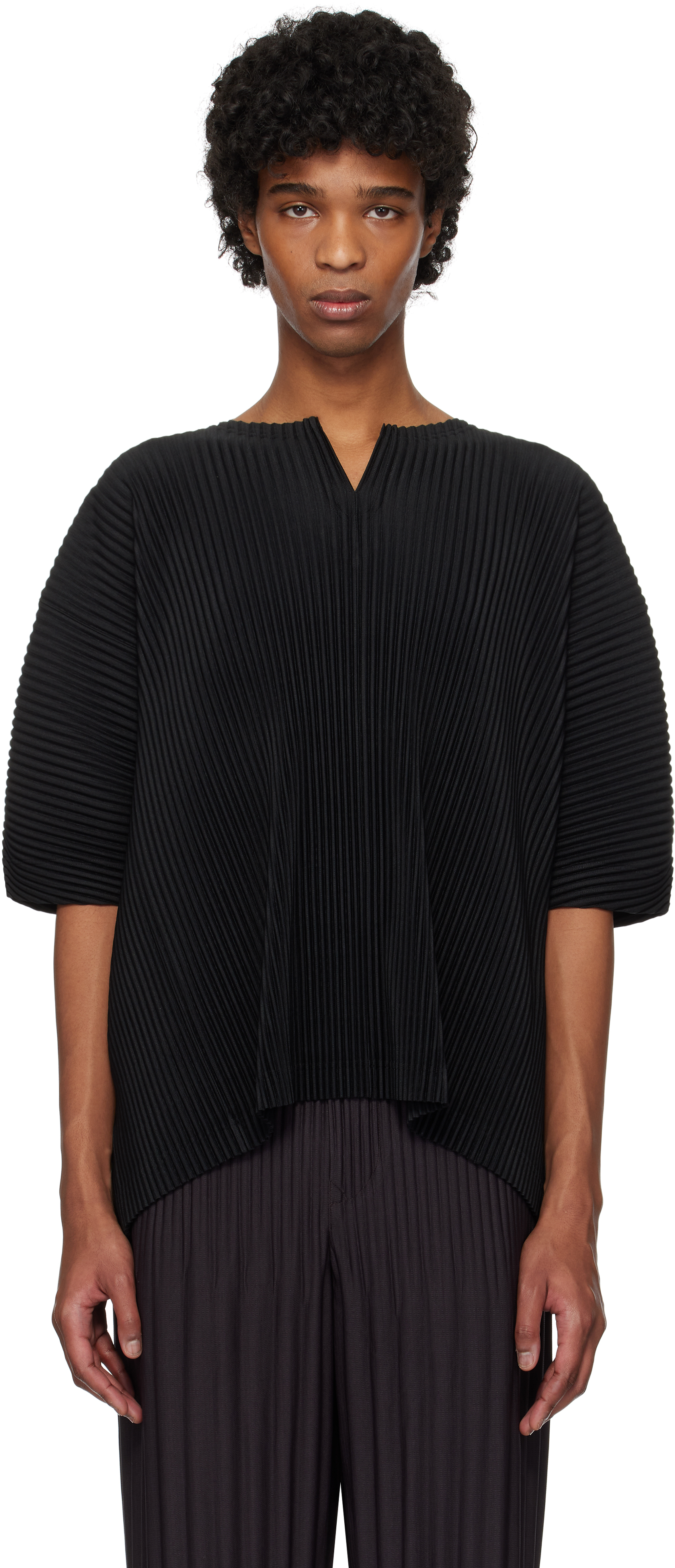 Homme Plissé Issey Miyake Black Kite T-shirt - T-Shirts - BeyondStyle