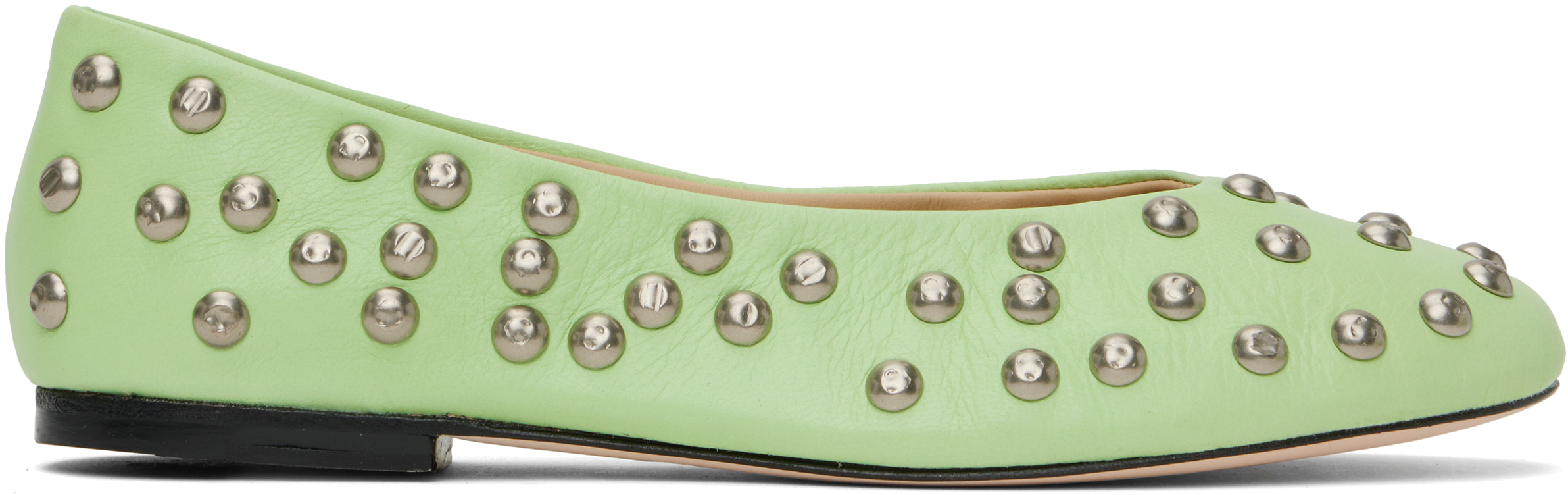 Green 'Bailarina' Studs Ballerina Flats – On Sale Now with