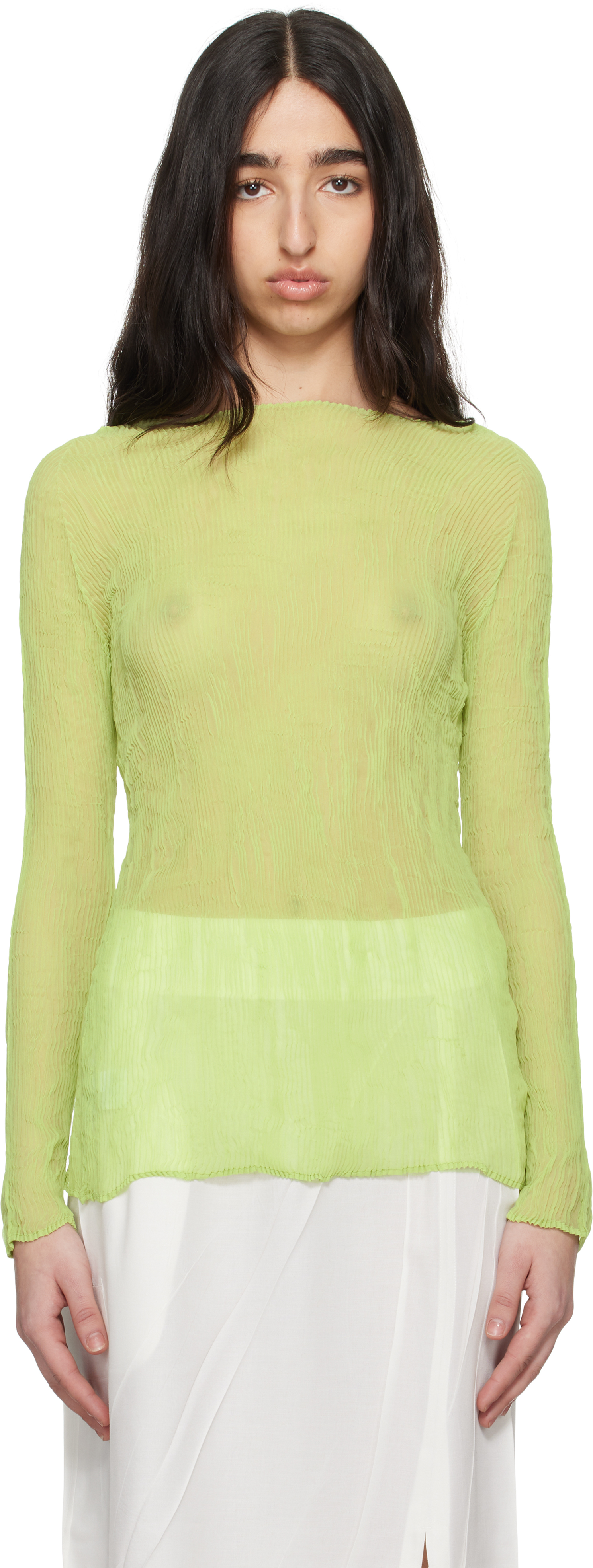 Shop Green Chiffon Twist 2 Top on Sale at BeyondStyle – Get 62
