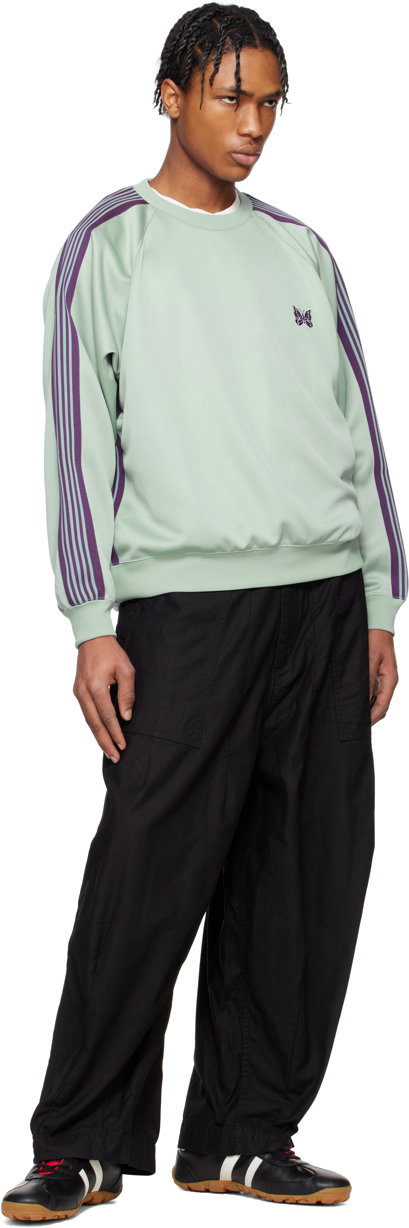 トップス Needles Crew neck green Needles Green Track Crew Neck Sweatshirt - Hoodies - BeyondStyle