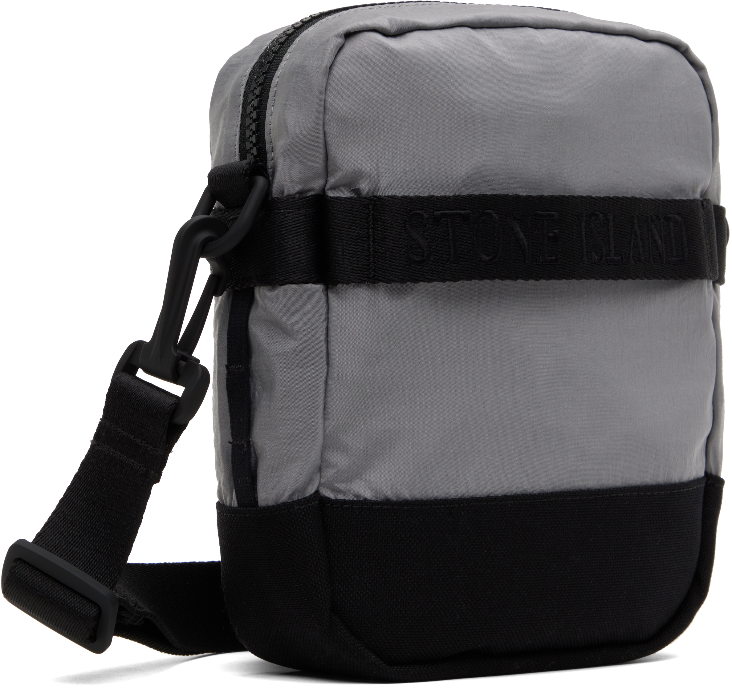Stone Island Gray ECONYL Nylon Metal Bag - Crossbody Bags