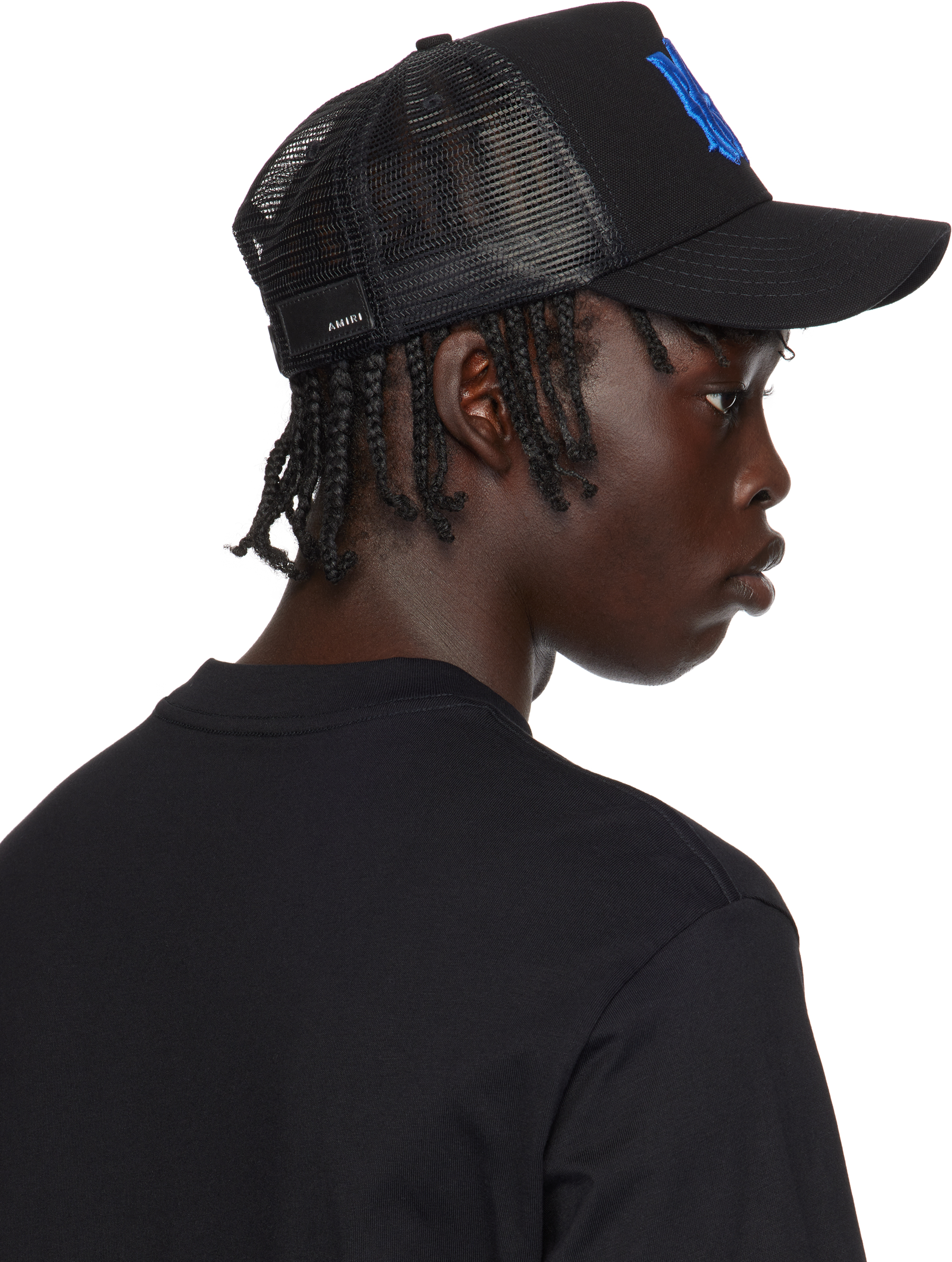 AMIRI Black & Blue MA Logo Trucker Cap - Hats - Compare