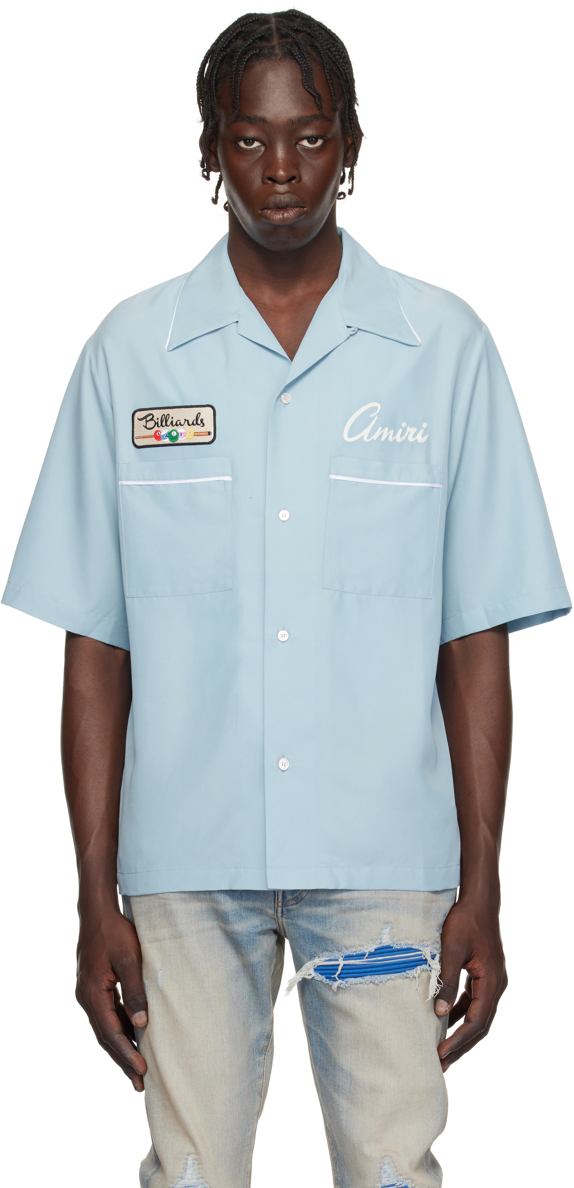 Shop Blue 'Billiards Club' Camp Shirt on Sale at BeyondStyle – Get