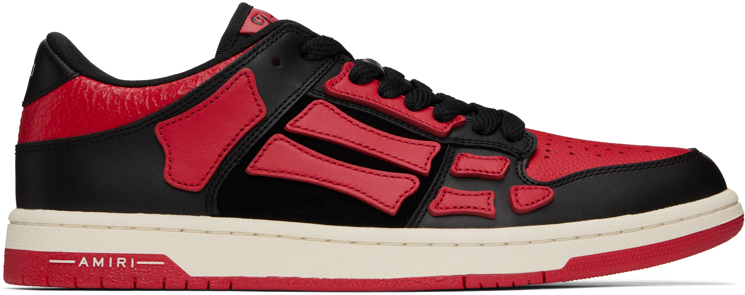 【送料&関税込】AMIRI Red And Black Leather Sneakers AMIRI Black & Red Skel-Top Low Sneakers - Casual Shoes