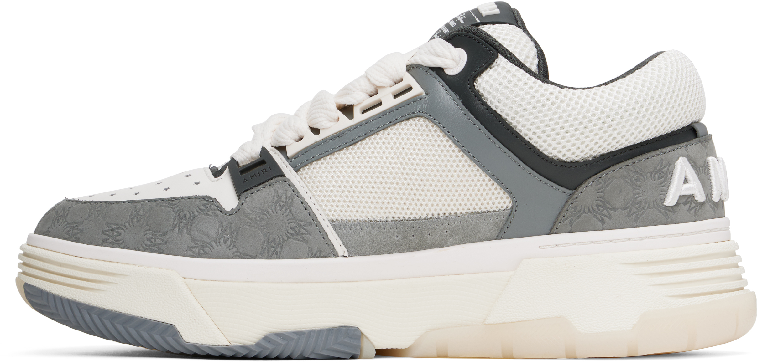 White & Gray MA Quad Debossed Nubuck MA-1 Sneakers – On Sale