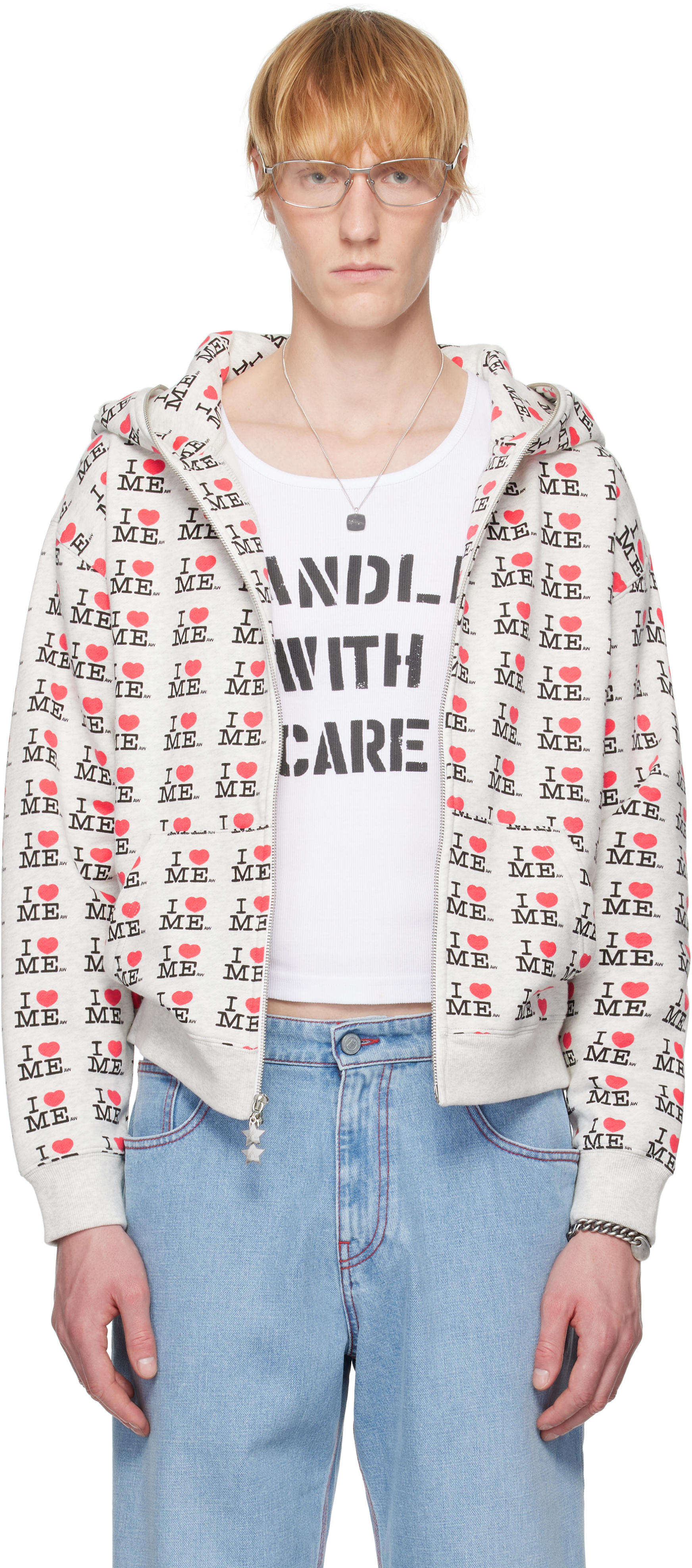 Ashley Williams Gray 'I Heart Me' Butterfly Hoodie - Hoodies