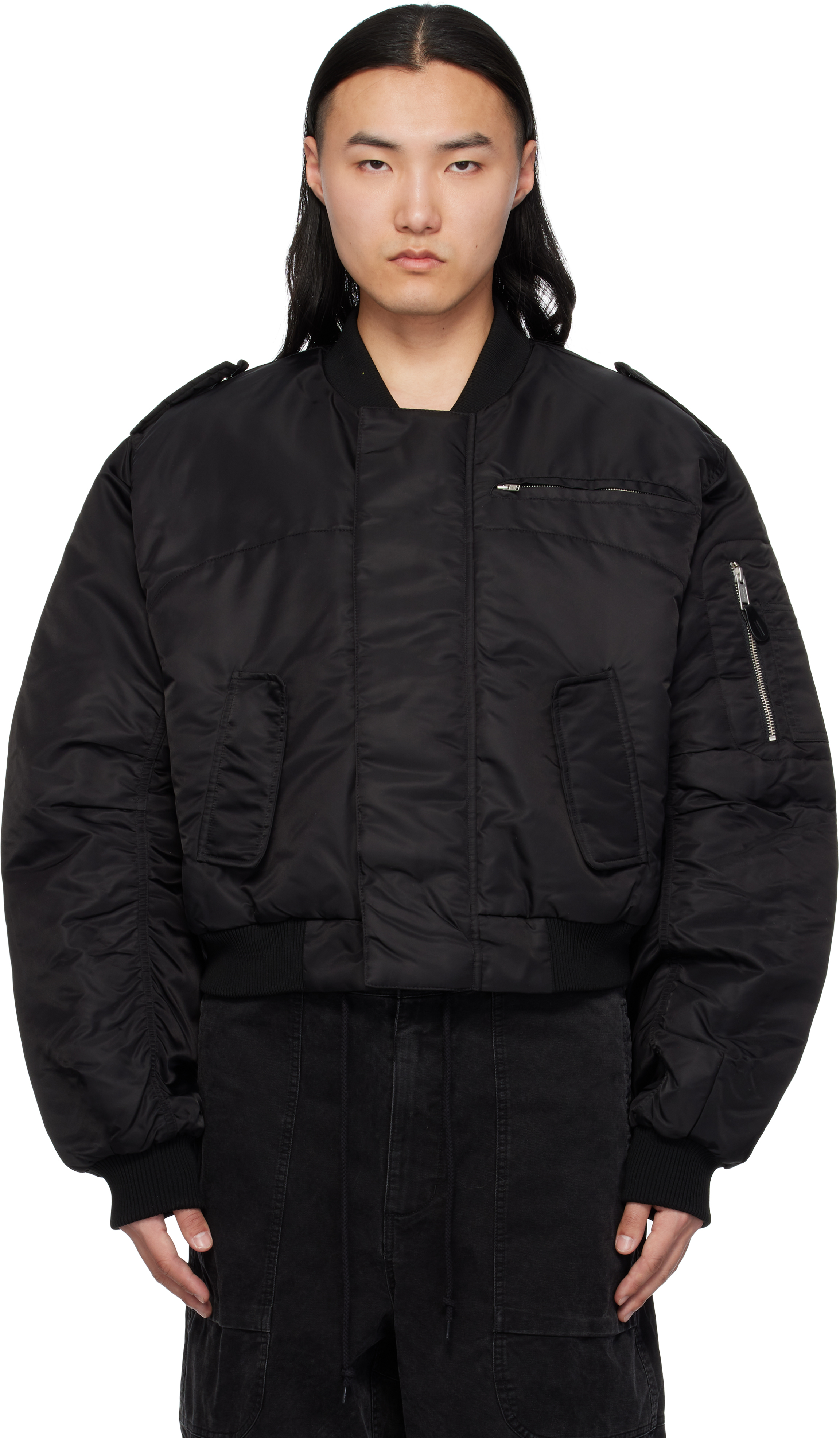 ジャケット・アウター ENTIRE STUDIOS A-2 BOMBER sizeS black Entire Studios Black A-2 Bomber Jacket - Jackets - Save