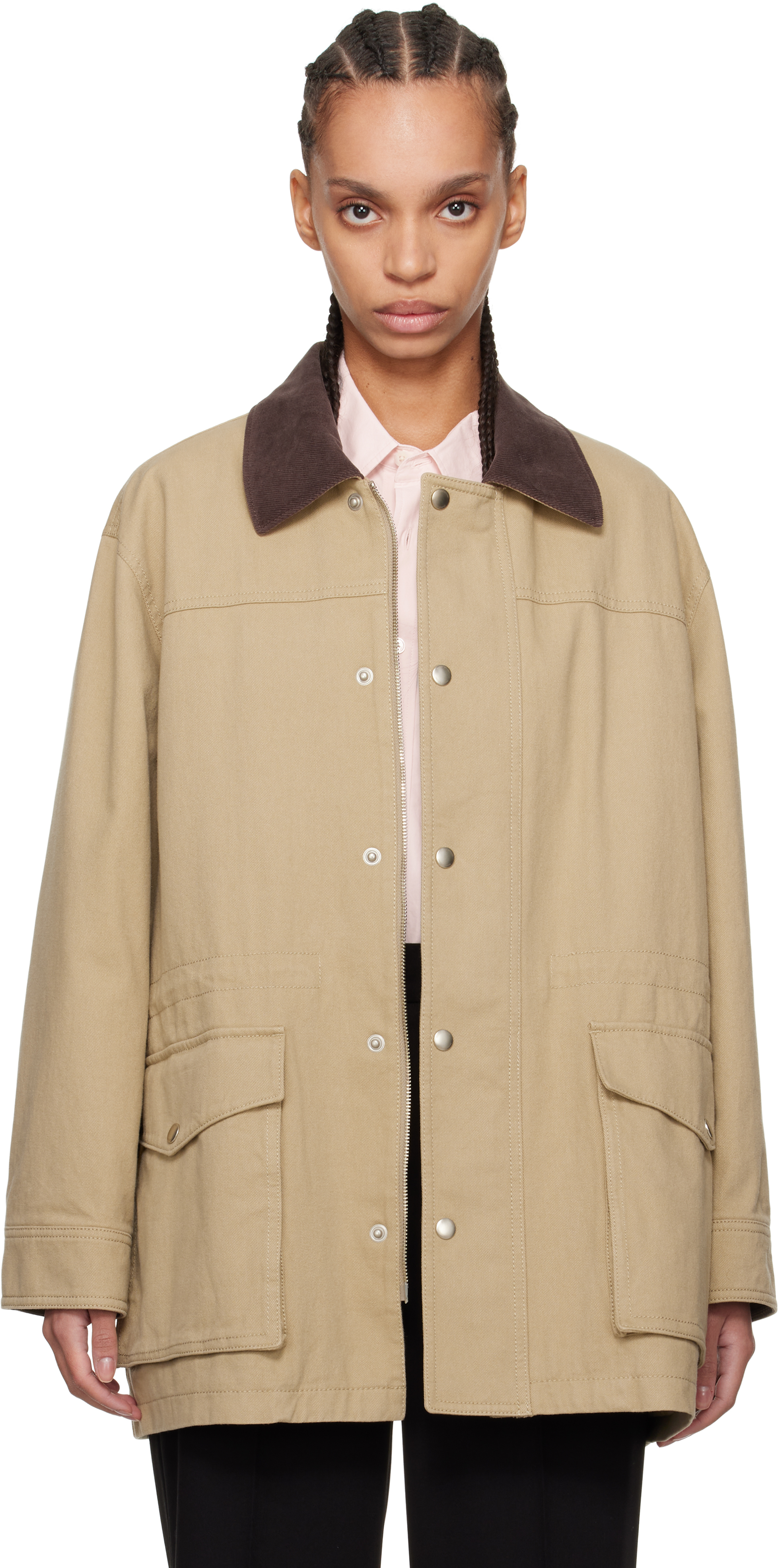 ★Dunst★ UNISEX VINTAGE HALF WORK JACKETUDJU5A109CREAM Dunst - Unisex Vintage Half Work Jacket in Beige – Stoy