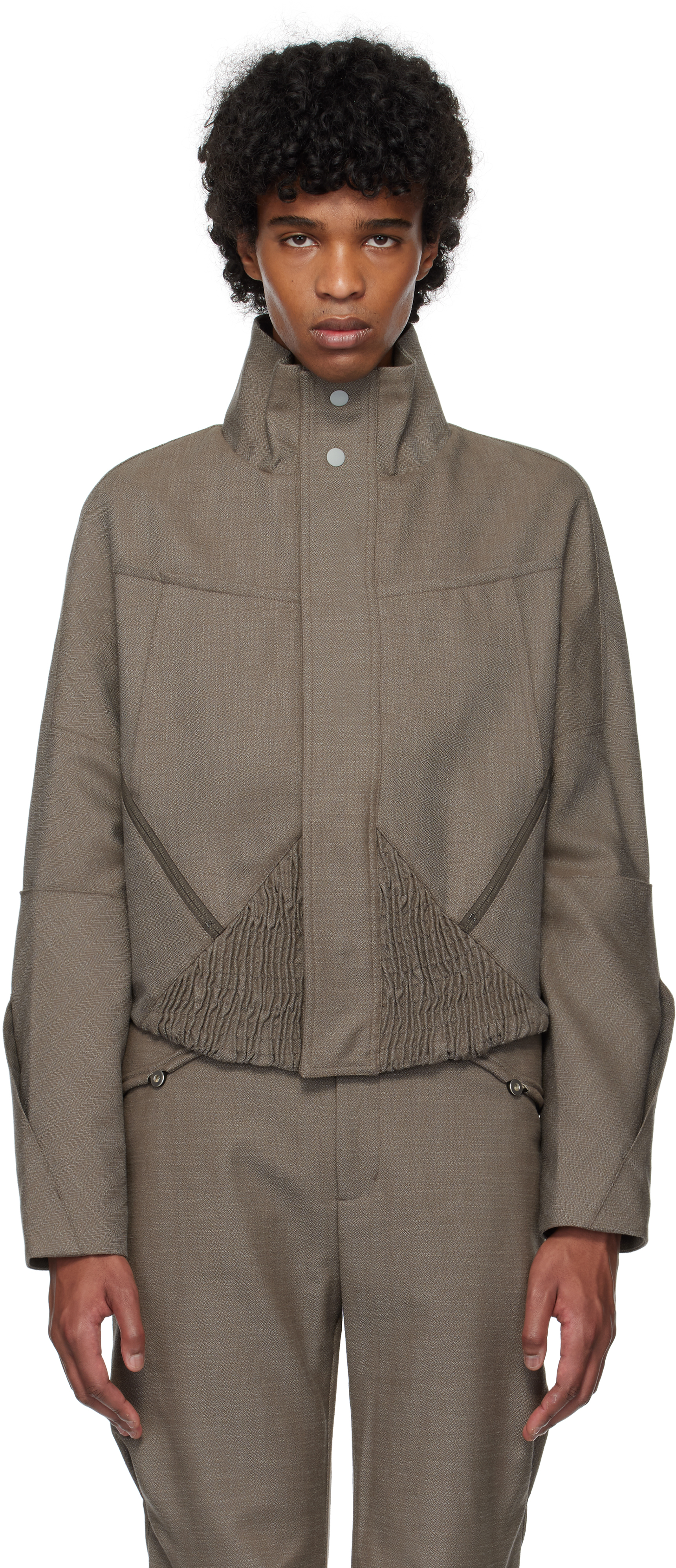 Shop Brown Zafar Cropped Jacket on Sale at BeyondStyle – Get