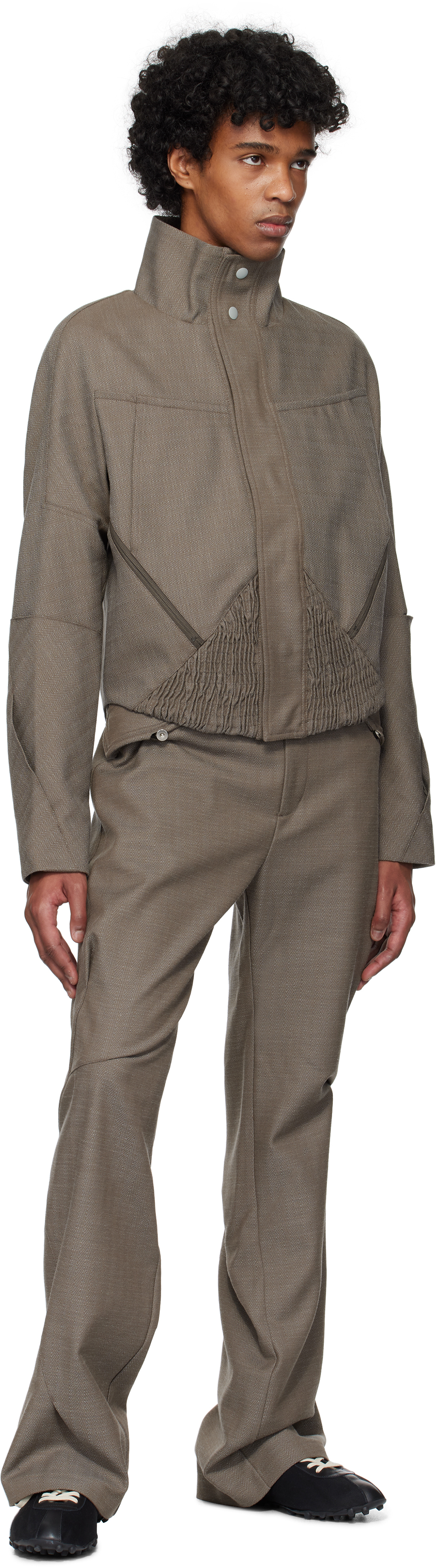 Shop Brown Zafar Cropped Jacket on Sale at BeyondStyle – Get 10