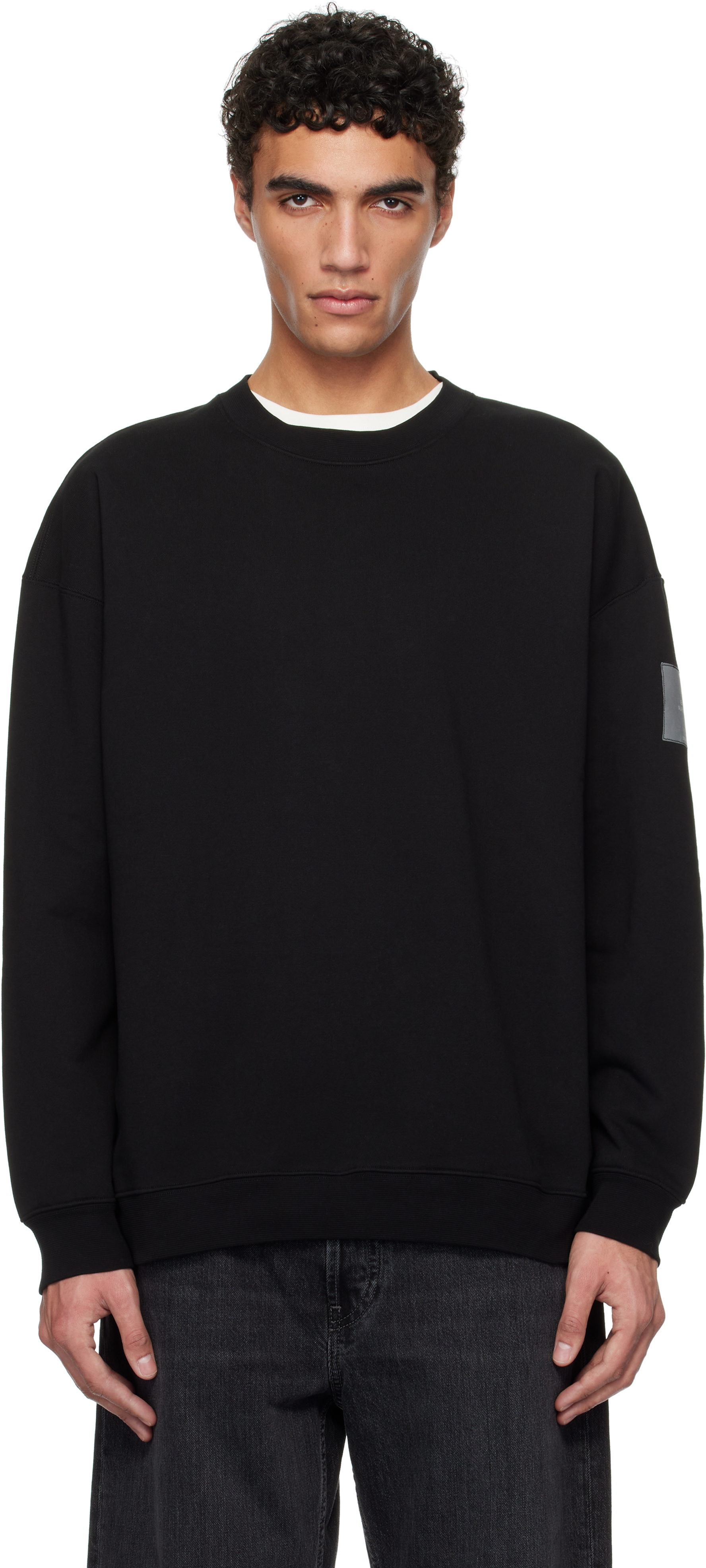 トップス n.hoolywood BLACK 24aw n.hoolywood Black Crewneck Sweatshirt - Hoodies - Compare