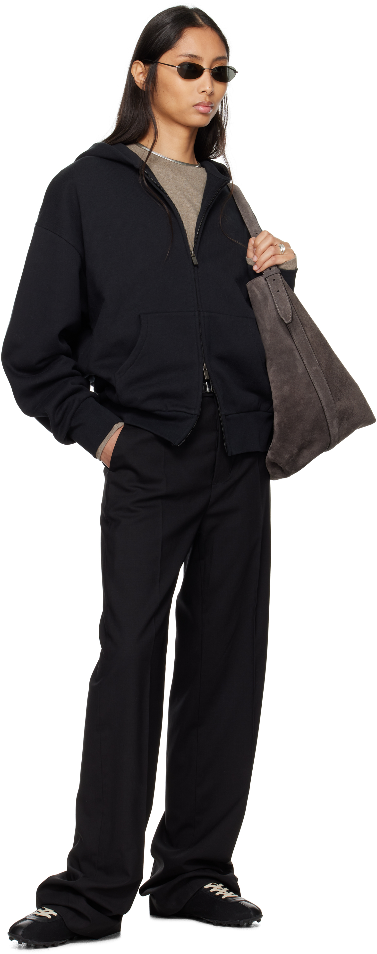 Essentials Black Classic Full Zip-Up Hoodie - Hoodies - BeyondStyle