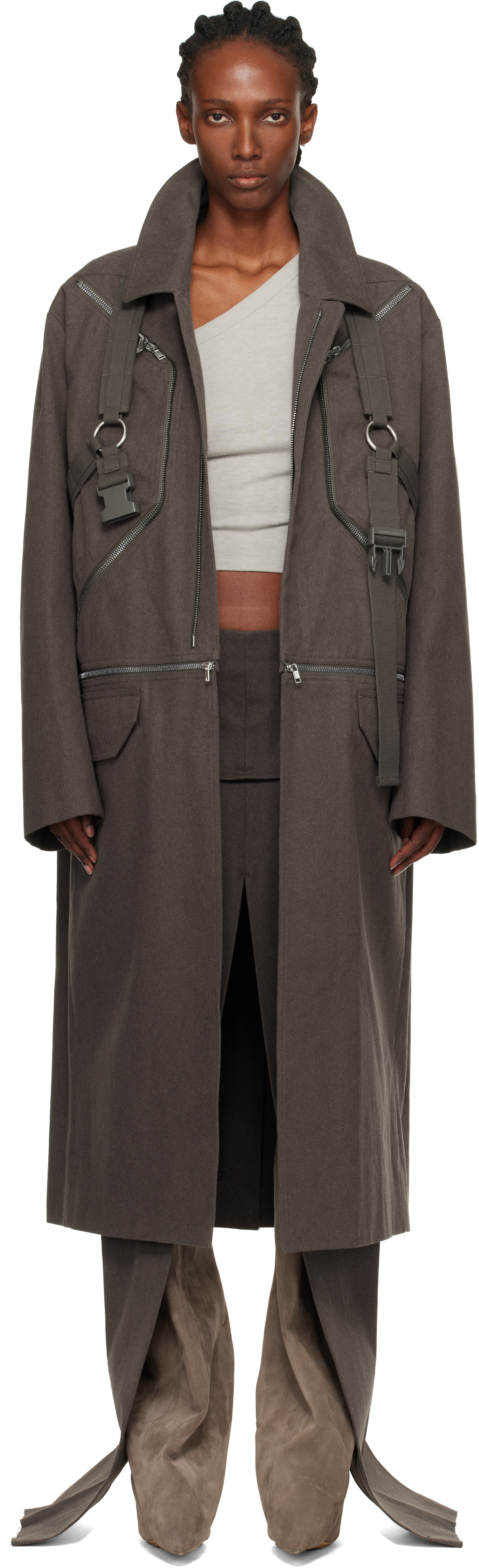Gray Concordians Runway Blixa Jumbo Mac Coat – On Sale Now with Up